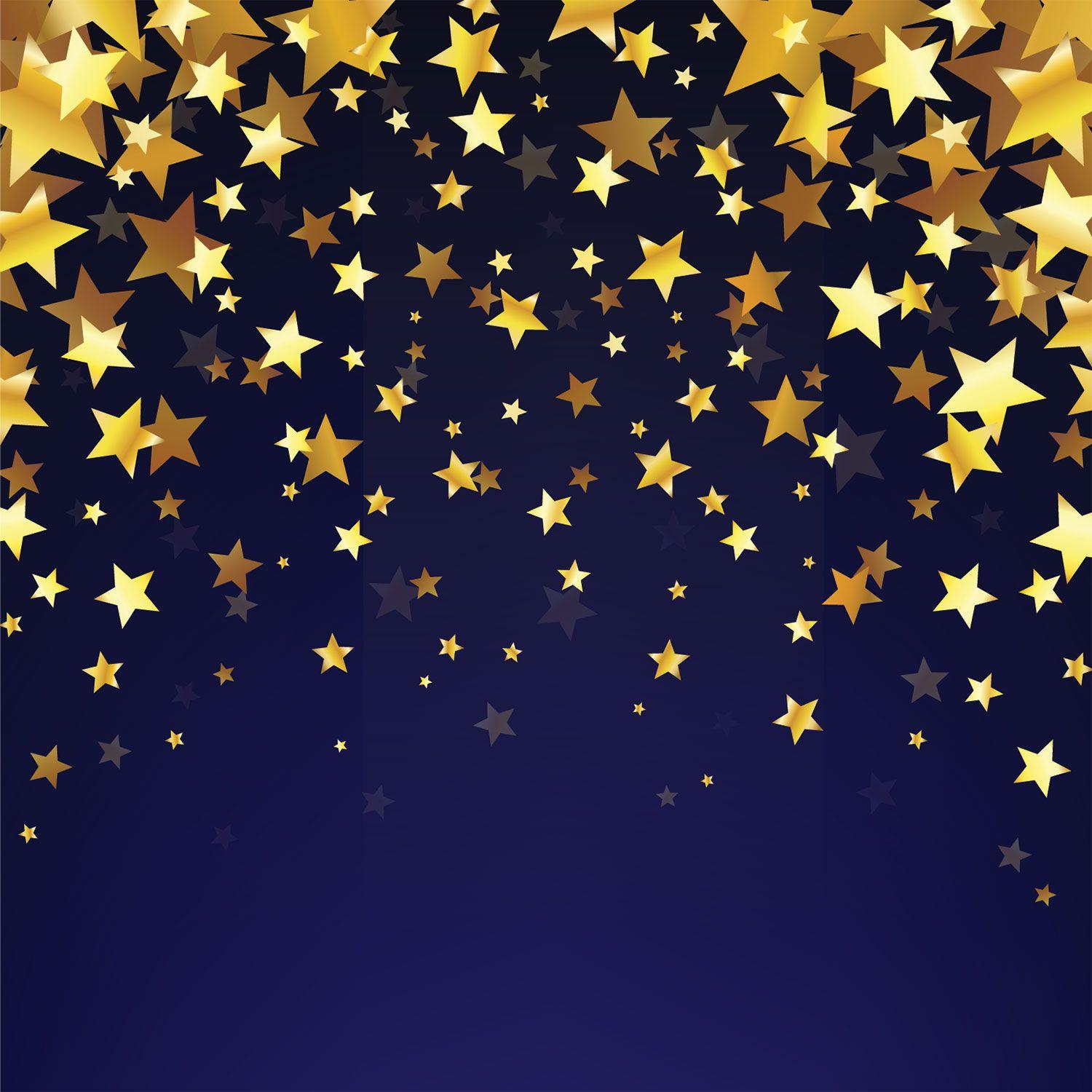 Dark Blue Background Gold Stars