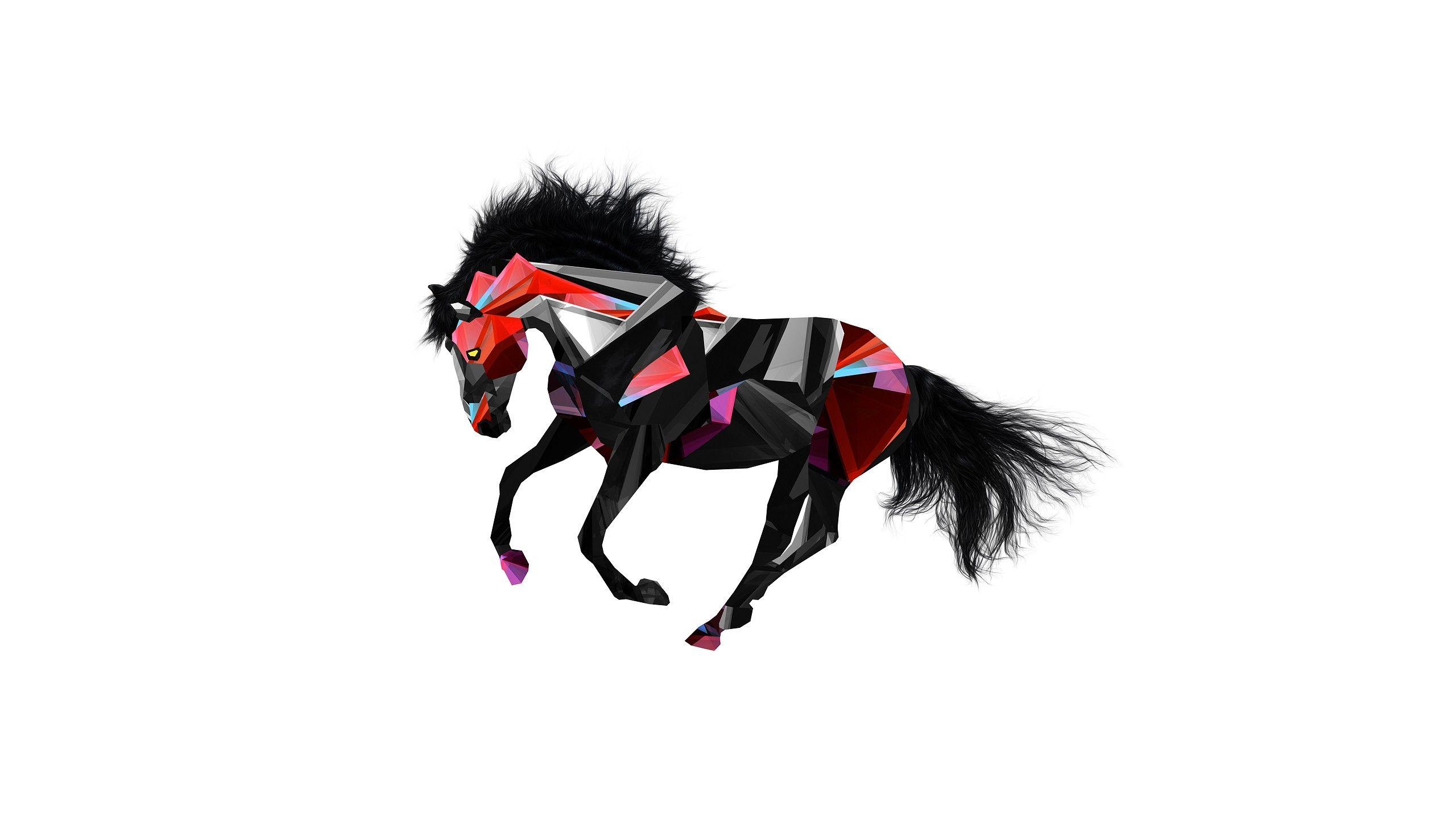 2560x1440 animals, Facets, Horse, Digital Art, Justin Maller Wallpaper HD