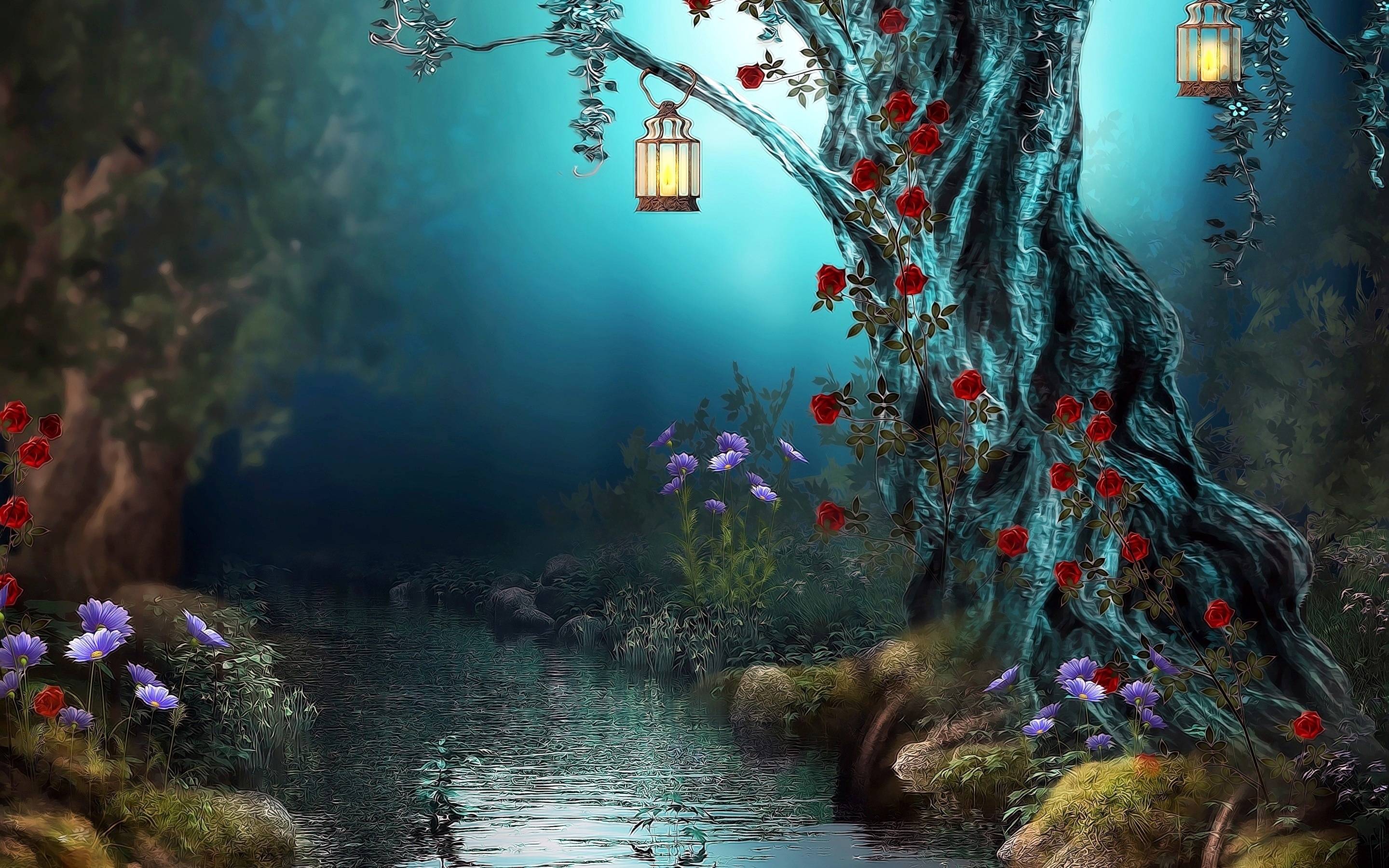 2880x1800 Magic Forest Wallpaper