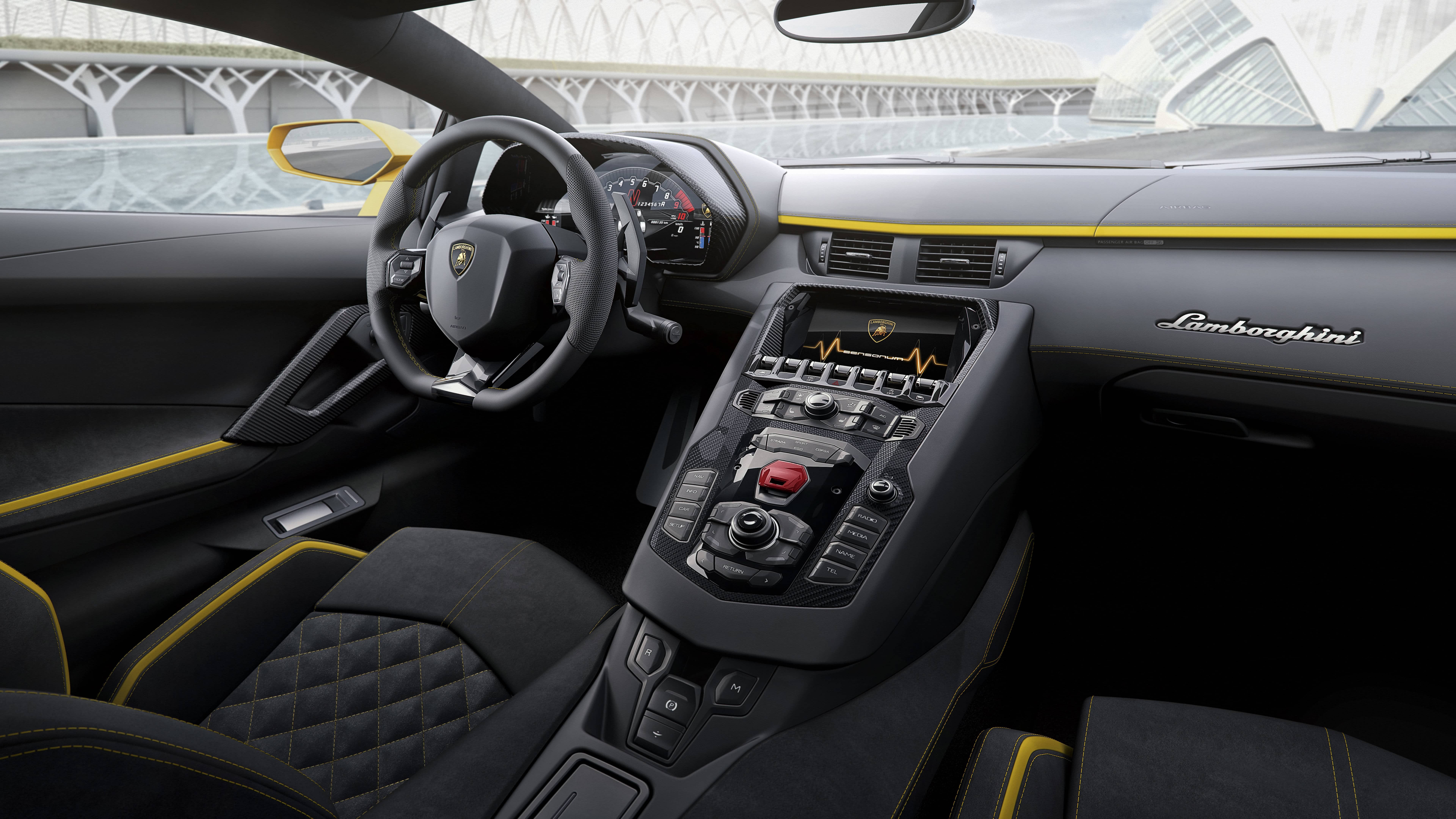 7680x4320 Lamborghini Aventador S 2017 Interior UHD 8K Wallpaper