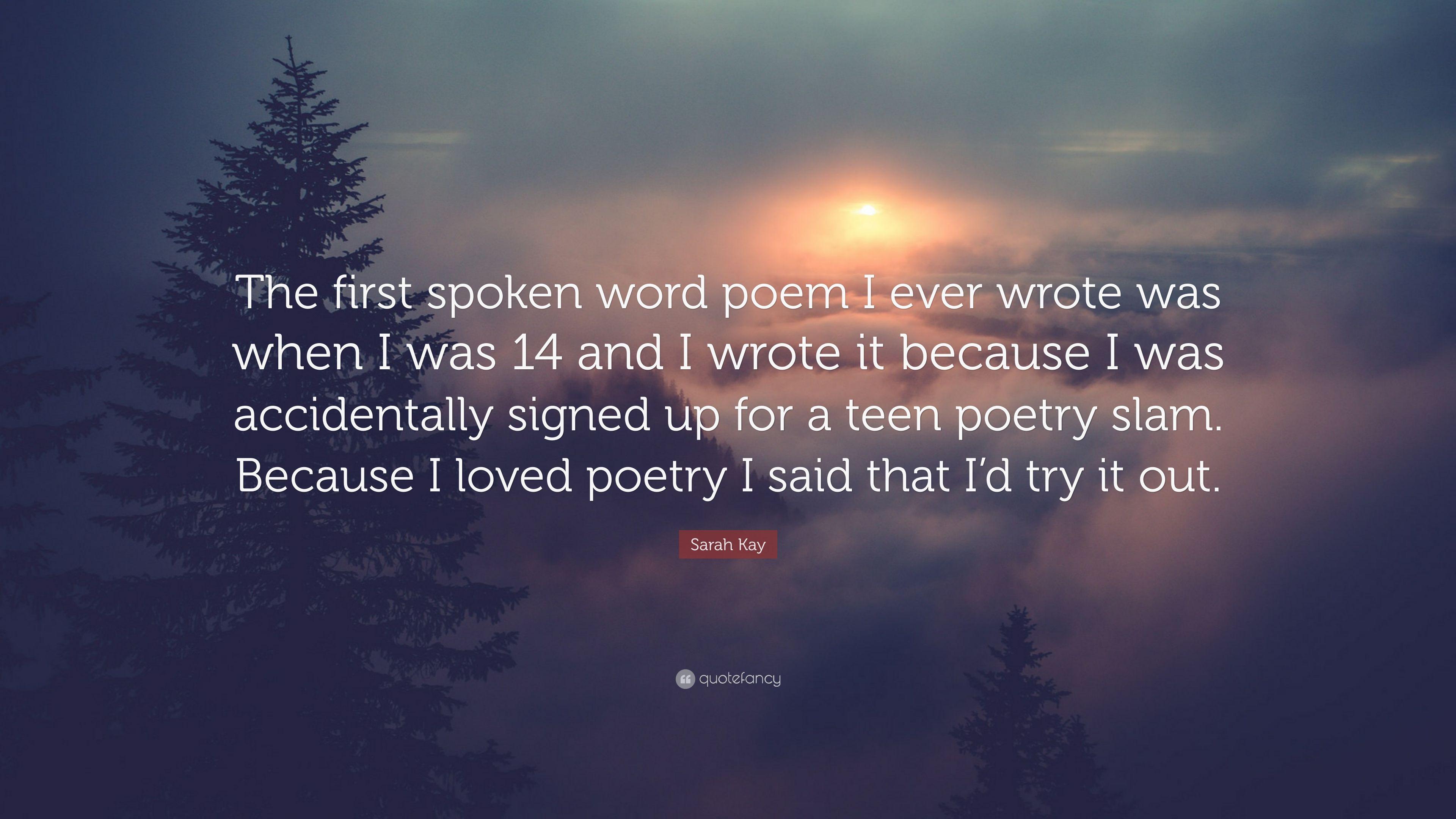 3840x2160 Sarah Kay Quote: “The first spoken word poem I ever wrote