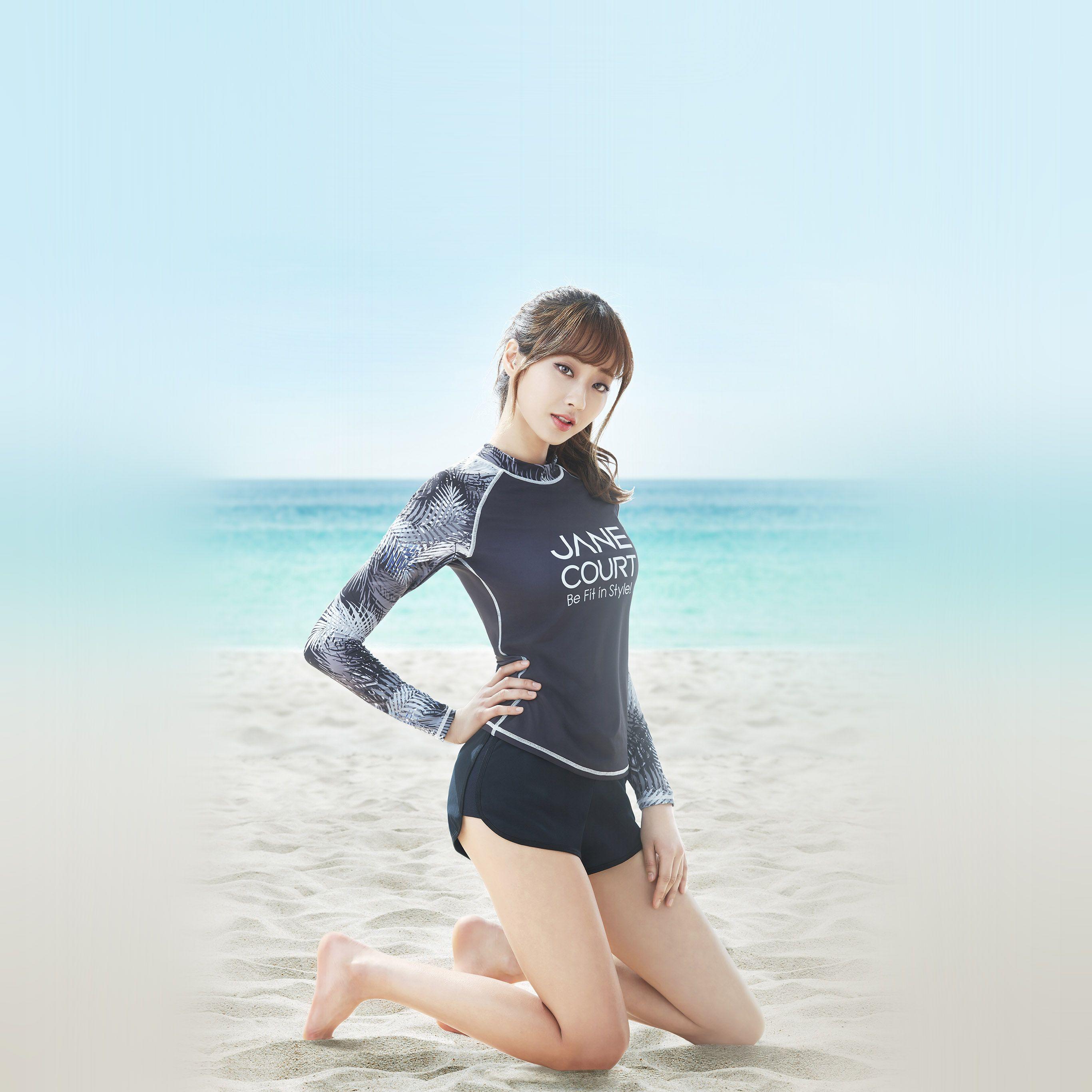 2732x2732 Summer Beach Kpop Girl Wallpaper