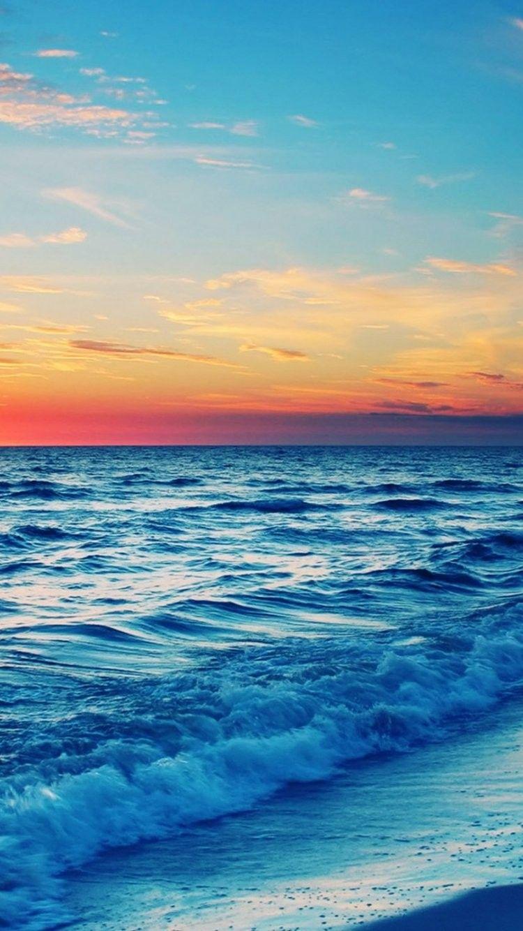 750x1334 Cảnh hoàng hôn tuyệt đẹp trên đại dương Hình nền iPhone 6 35977 - Bãi biển
