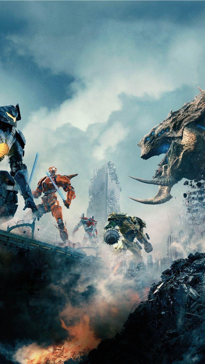 720x1280 Pacific rim: uprising, movie, creature and robots, 2018