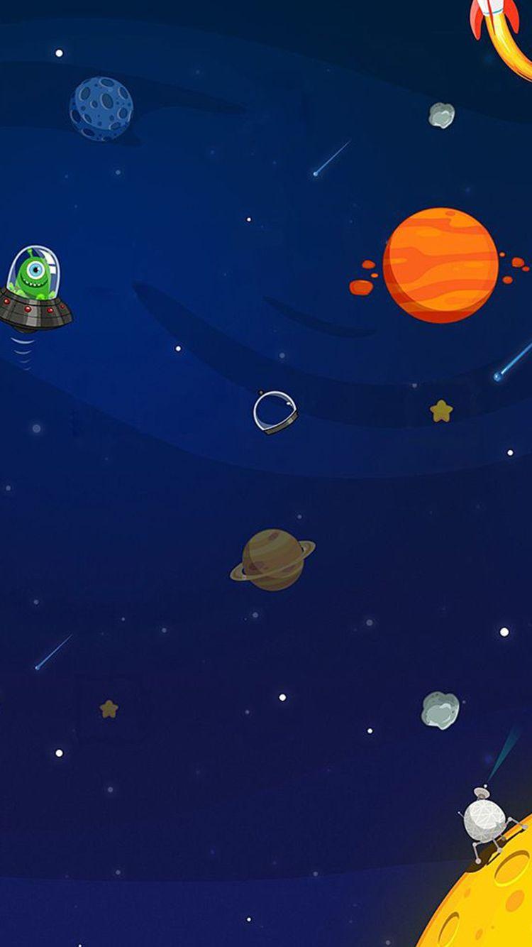 750x1334 Space Aliens Planets Cartoon iPhone 6 Wallpaper HD