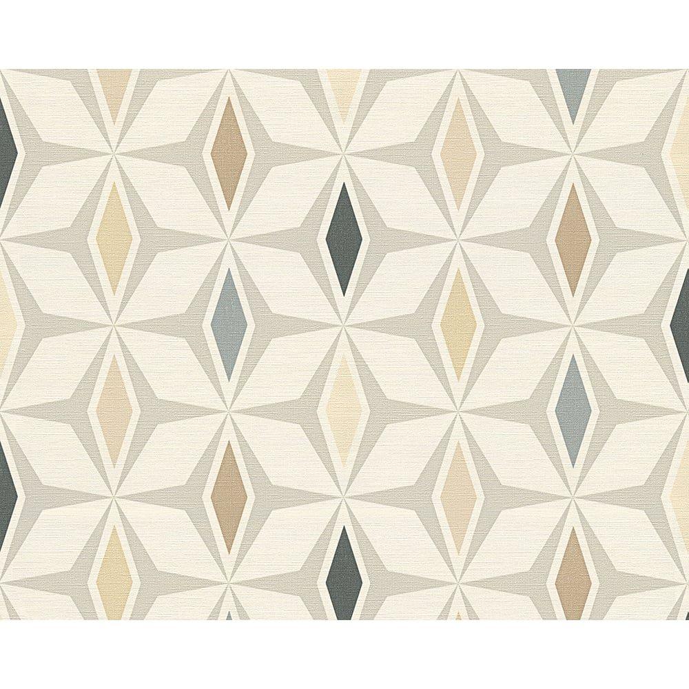 1000x1000 AS Creation Geometric Diamond Pattern Wallpaper Retro 60s Motif