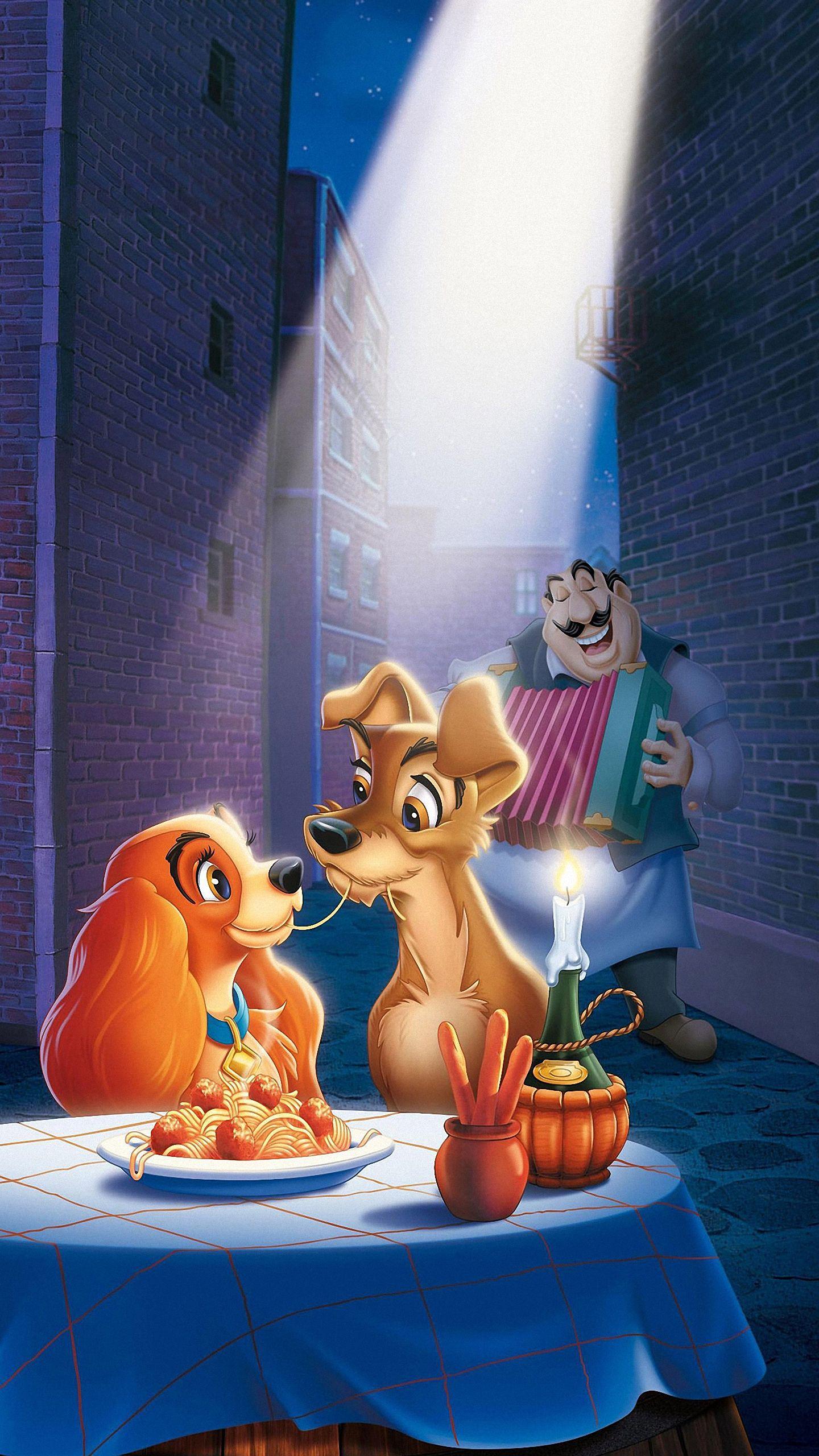1440x2560 Cartoon Couple Dogs Wallpaper For iPhone 6s Lady