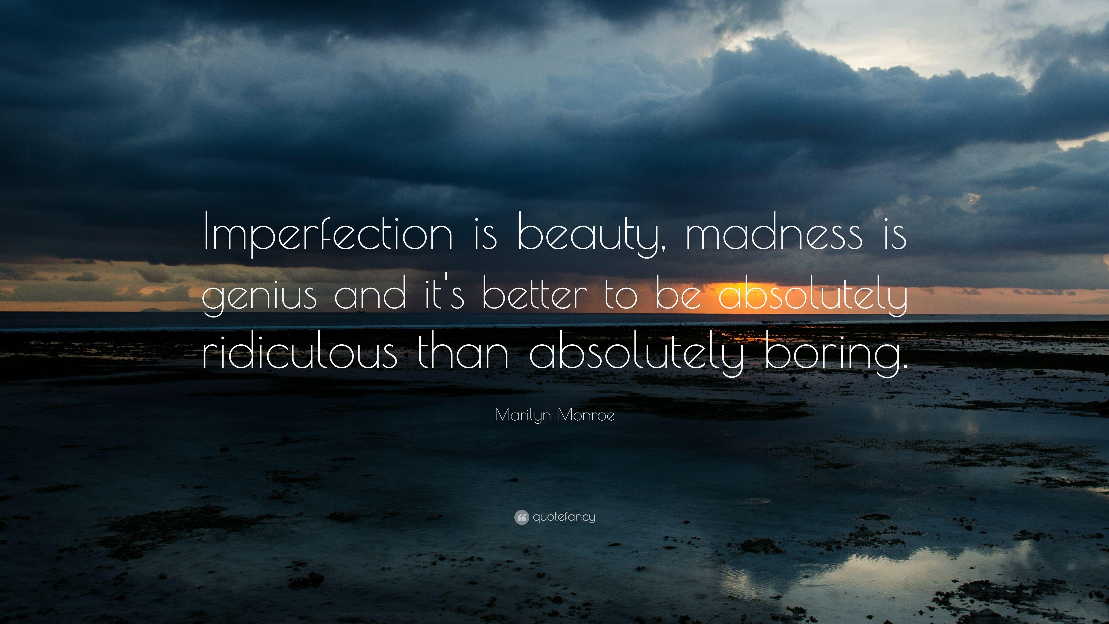 3840x2160 Marilyn Monroe Quote: “Imperfection is beauty, madness is