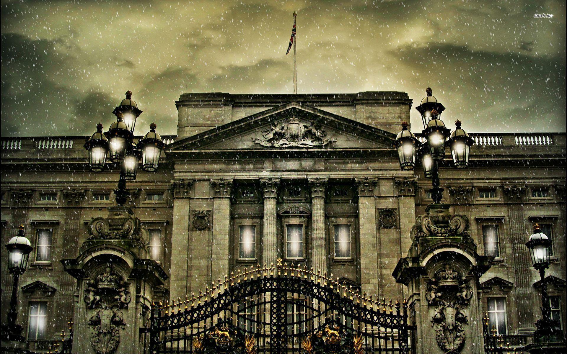 1920x1200 Buckingham Palace in the snow wallpaper wallpaper