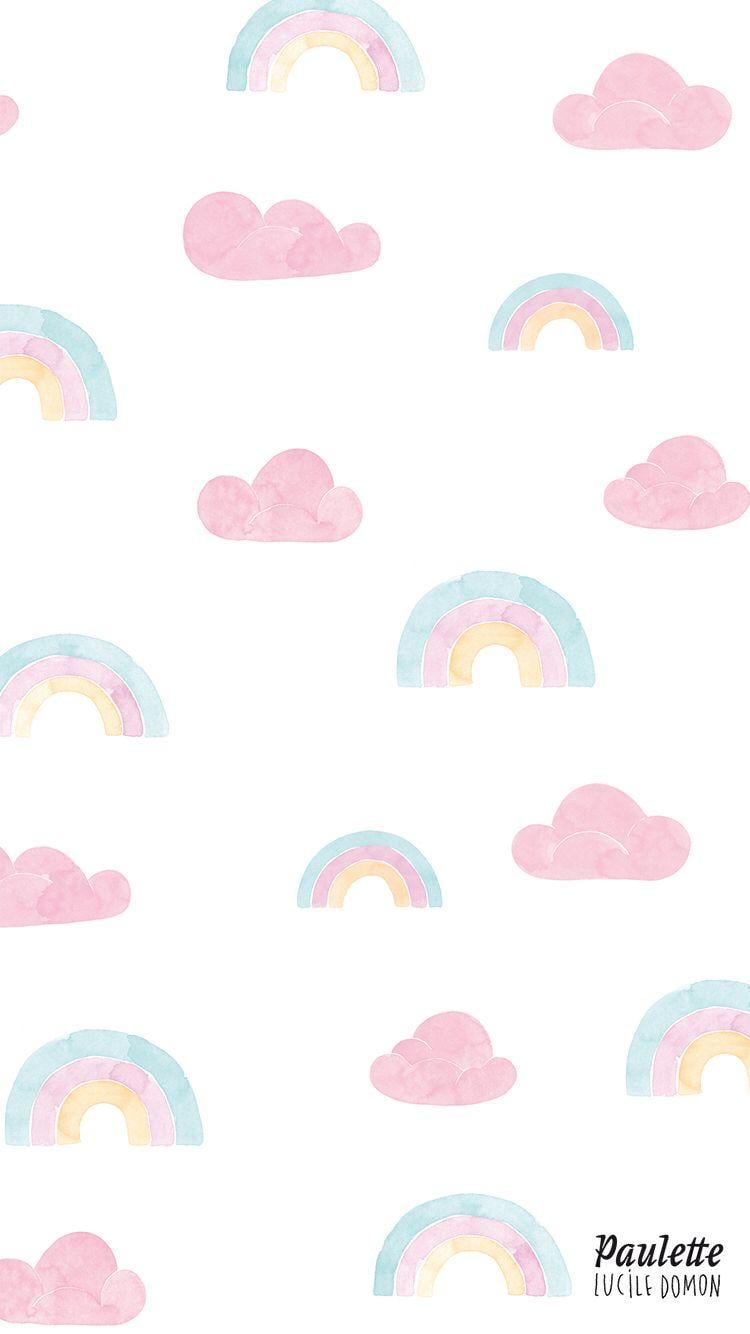 750x1334 Rainbow and clouds pastel iPhone wallpaper
