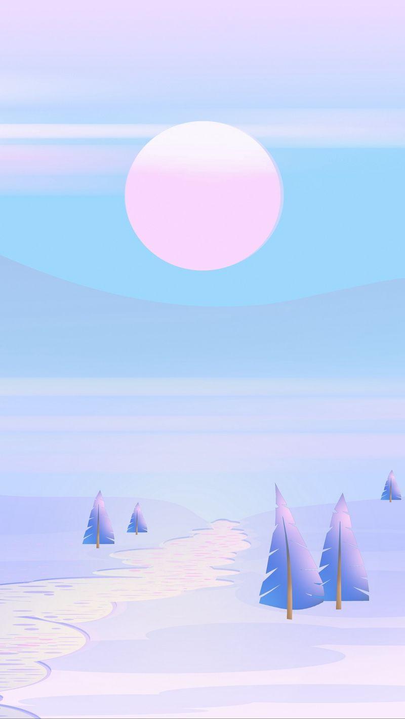 800x1420 Download wallpaper 800x1420 sun, mountains, vector, art