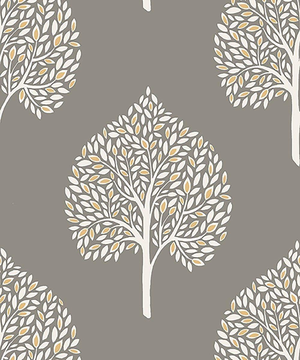 1000x1200 Annabelle Trees Foliage Leaf Grey Yellow Feature Wallpaper Fine Decor FD41929