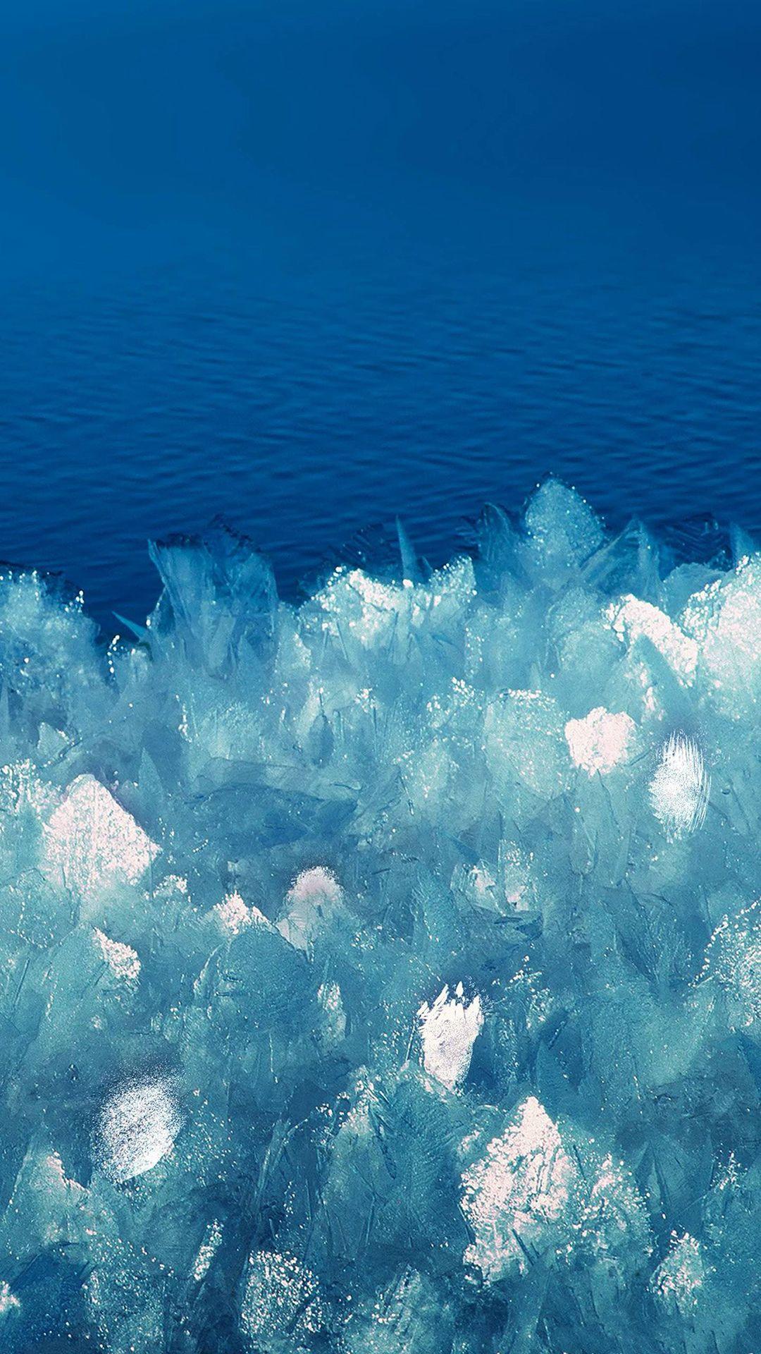 1080x1920 Abstract Crystal Lake Blue Ice Pattern Background iPhone 8