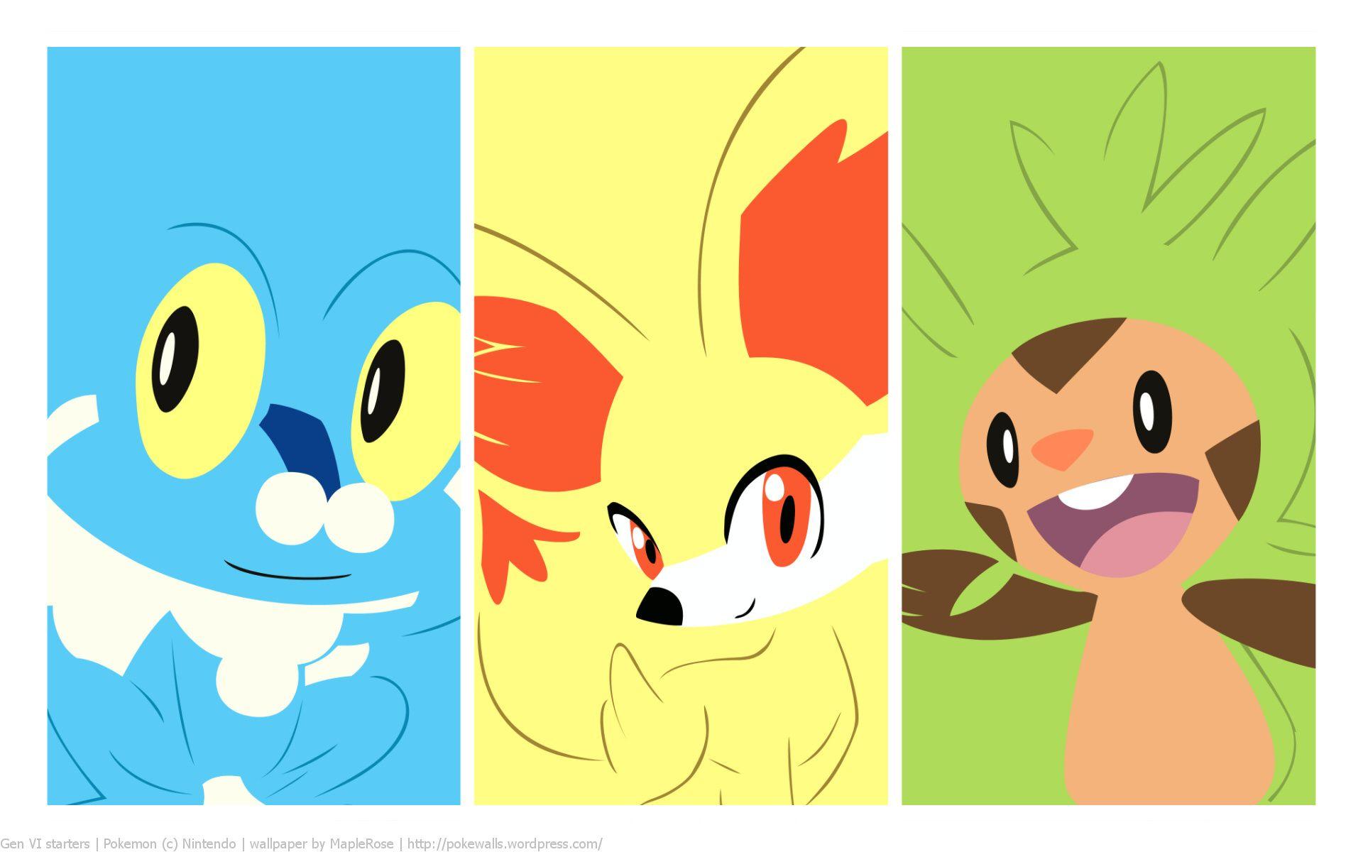 1920x1200 Gen 6 Starters. Pokémon