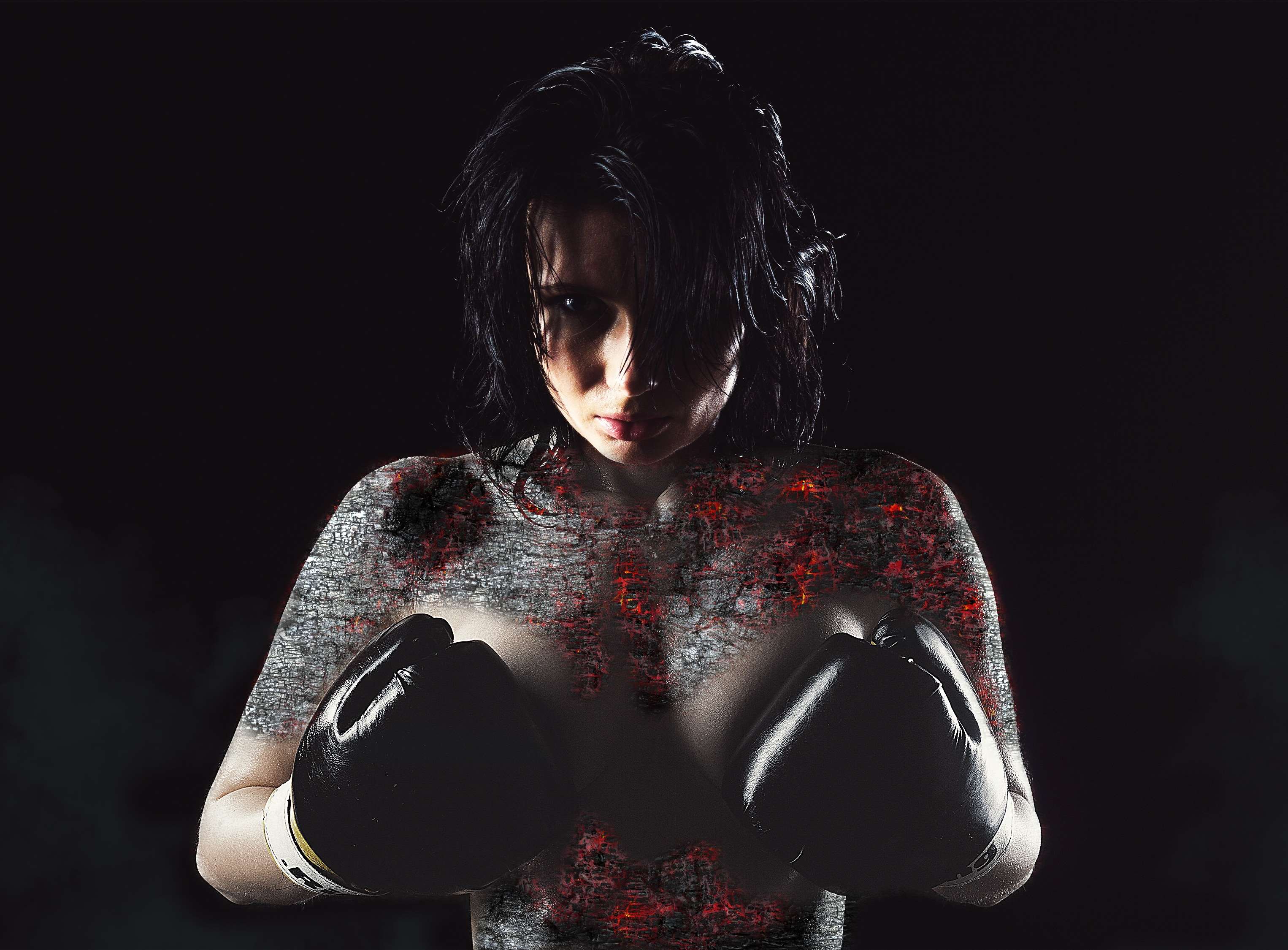 3052x2250 boxing, girl, muscle, pain, power, sport, sports