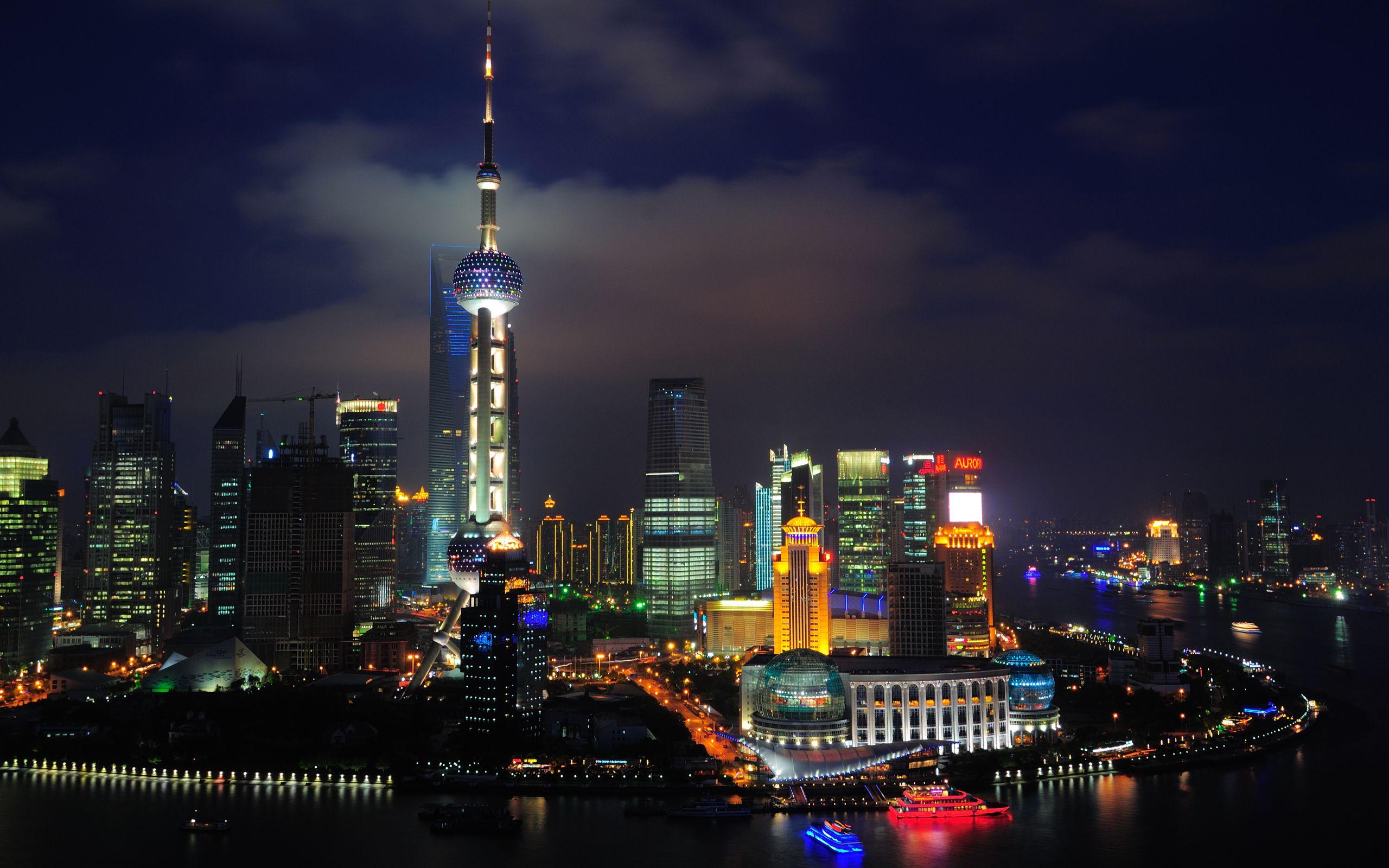 2560x1600 Shanghai Nights China Wallpaper Windows Desktop Wallpaper