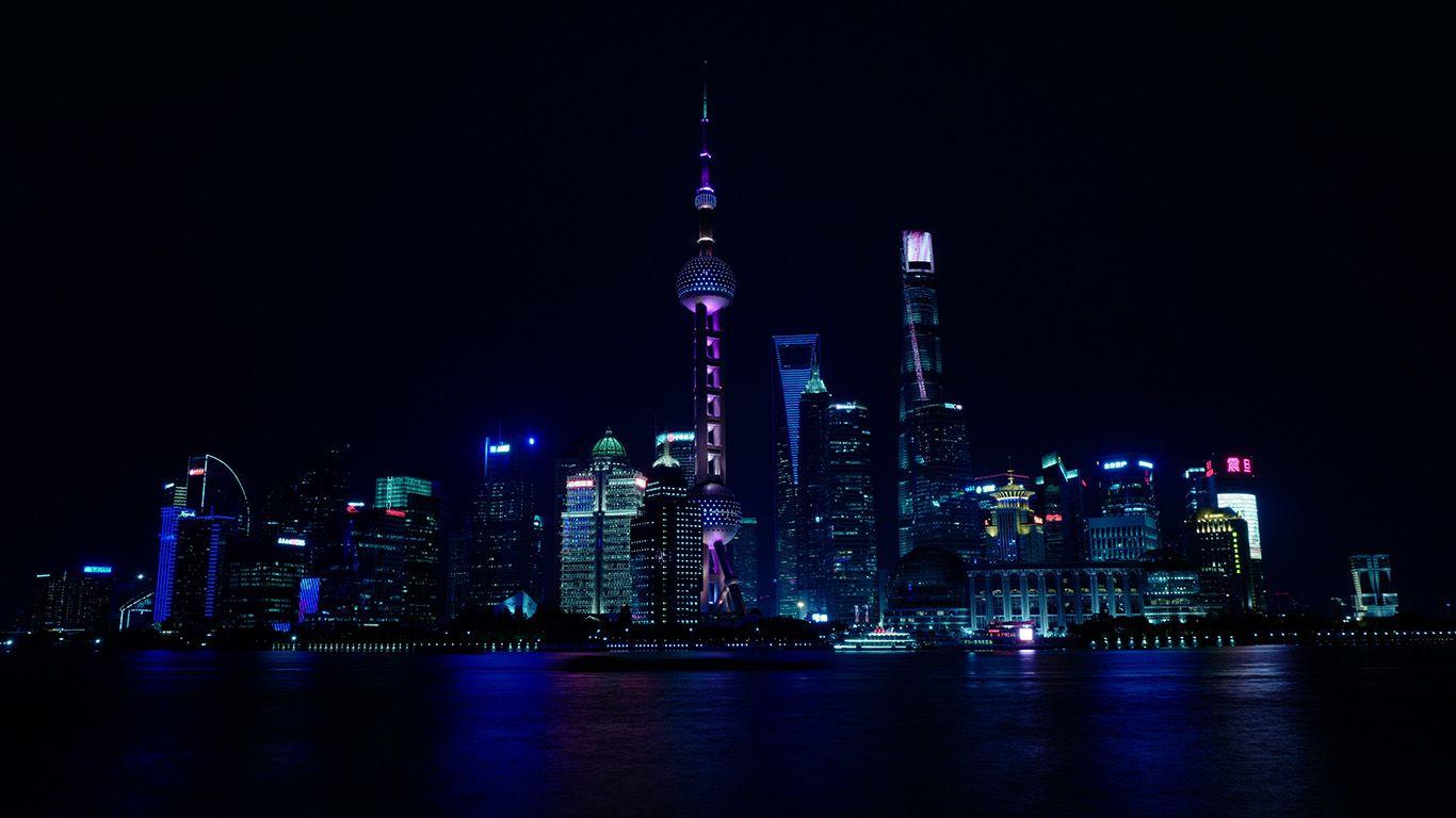 1366x768 wallpaper for desktop, laptop. china night city nature