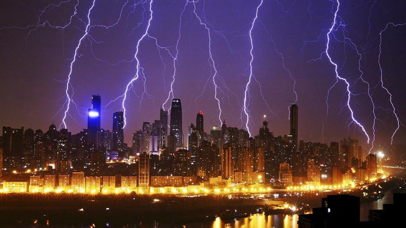 1366x768 Storm Night In China Wallpaper And Image
