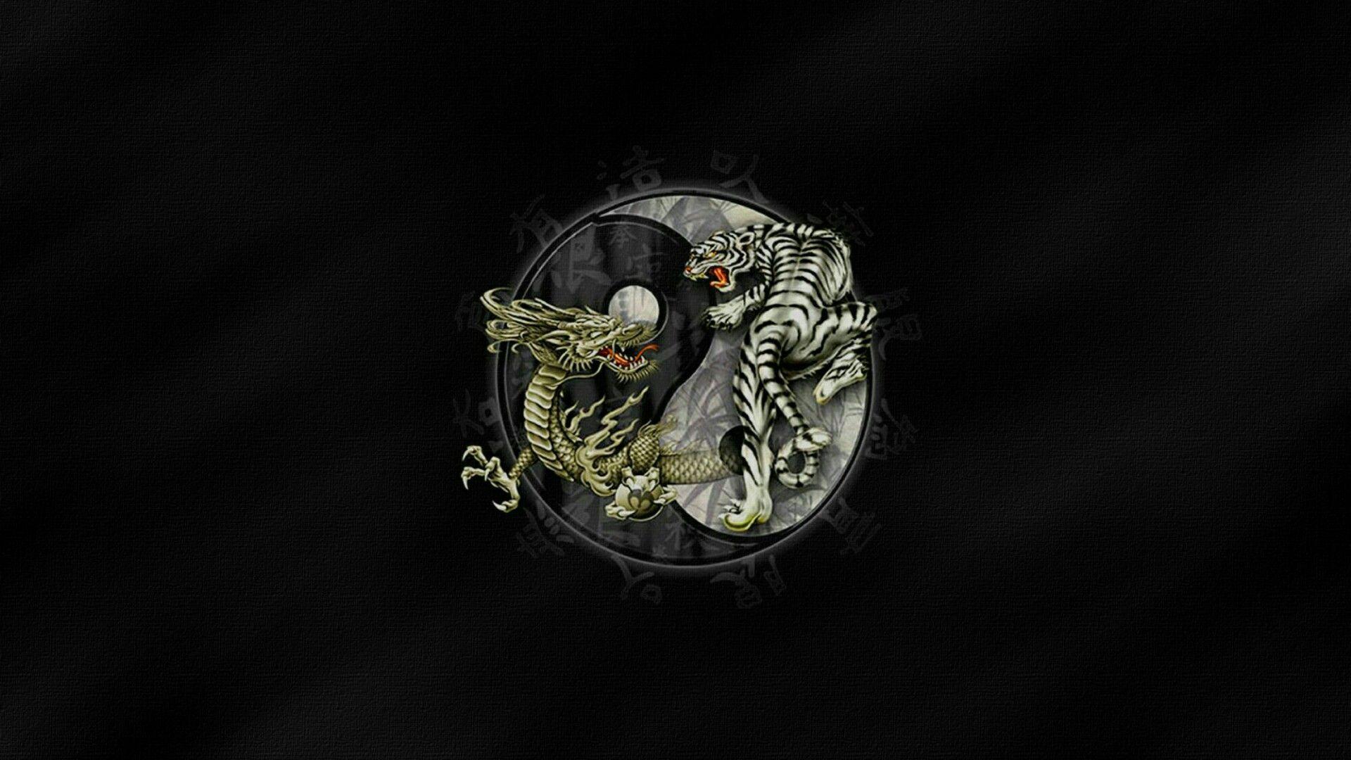 1920x1080 Yin Yang Dragon Tiger Wallpaper