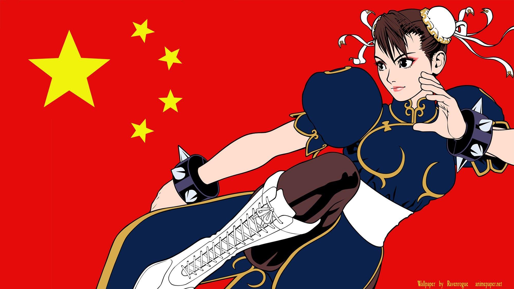 2000x1125 street fighter chun li china flag wallpaper and background