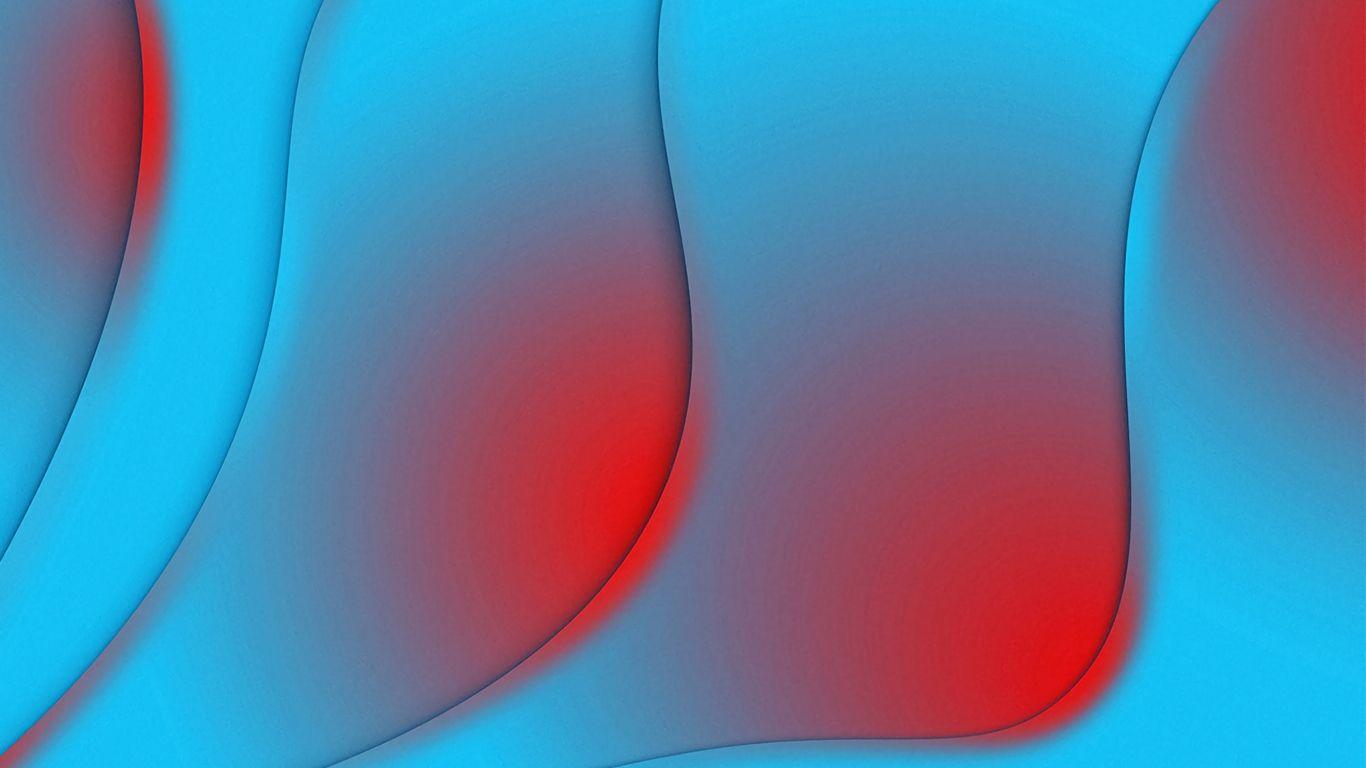 1366x768 Download wallpaper 1366x768 layers, wavy, lines, red, blue