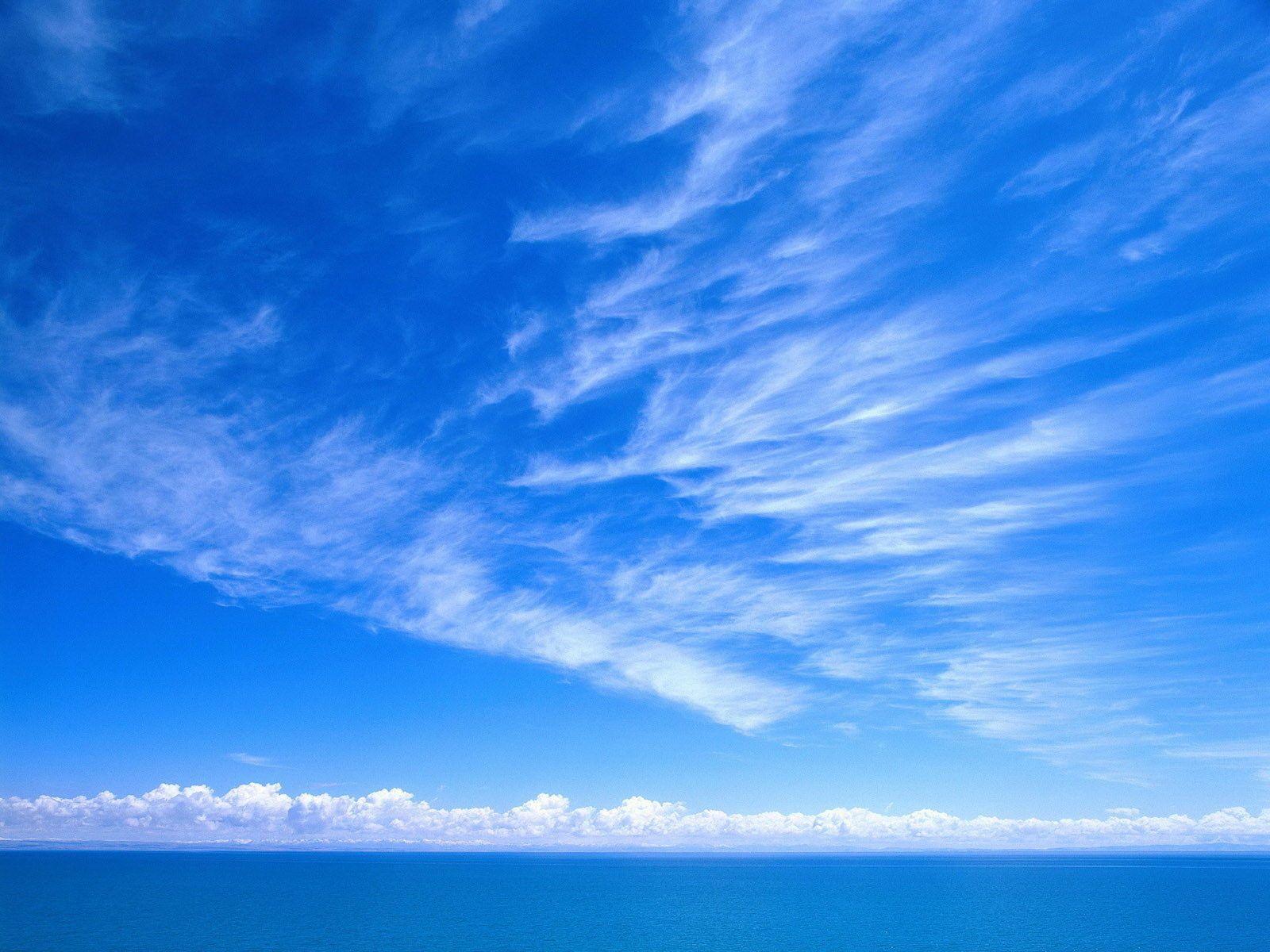 1600x1200 Hình nền bầu trời, trời xanh, Đám mây, biển, trong sáng, Máy tính để bàn đơn giản