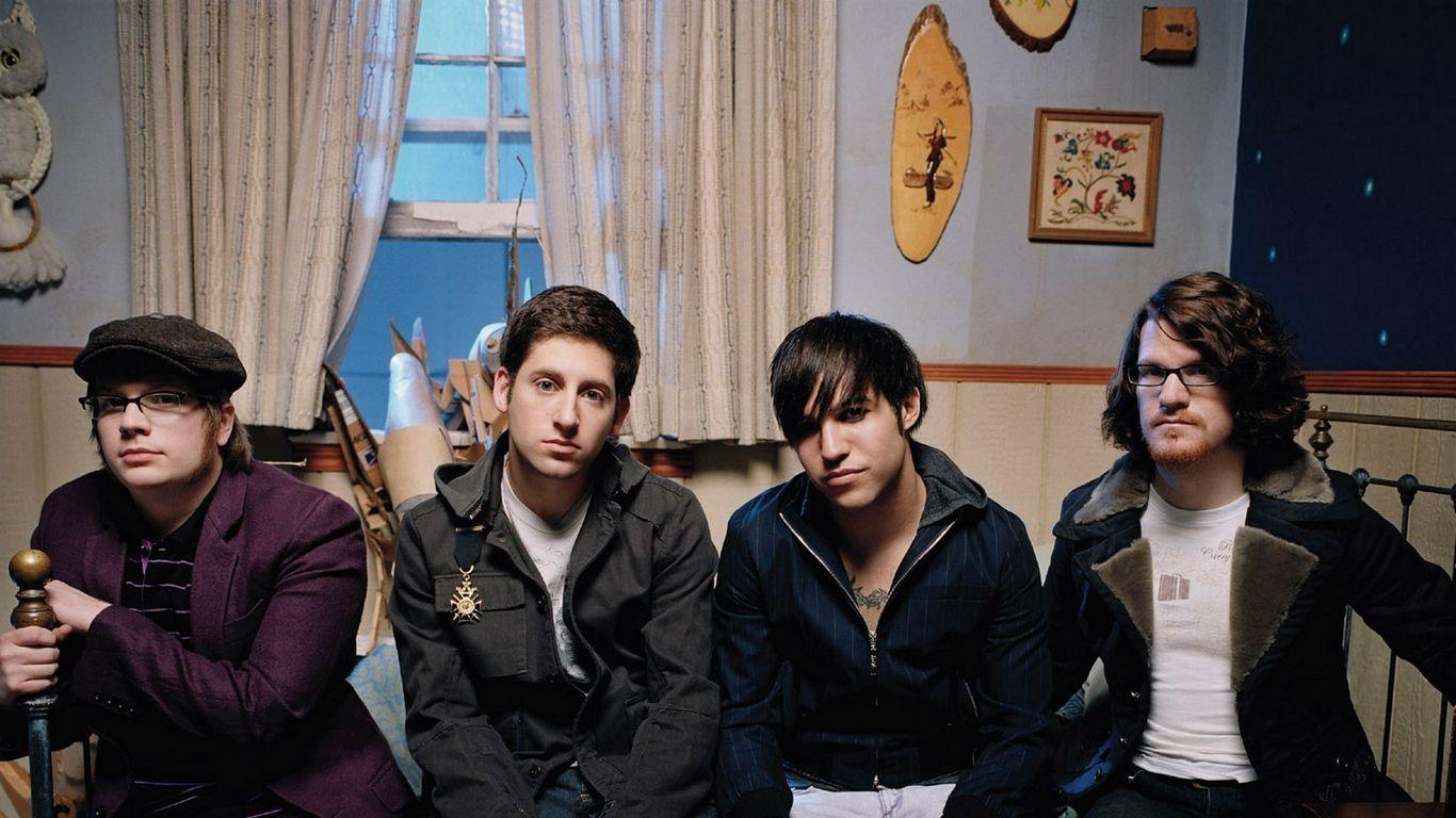 1366x768 Download wallpaper 1366x768 fall out boy, bedroom, bed