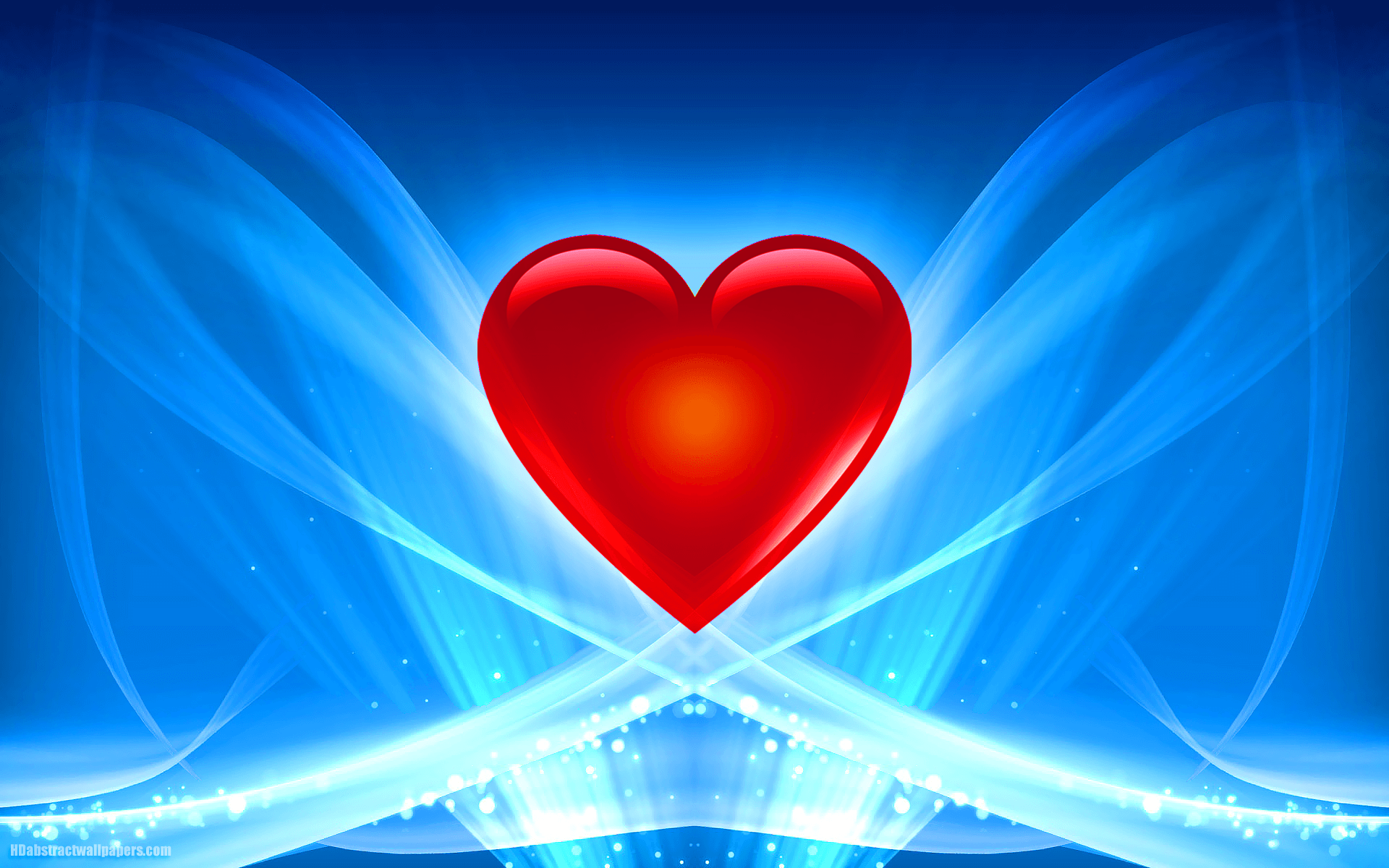 1920x1200 Pretty Heart Abstract Wallpaper Full HD Blue