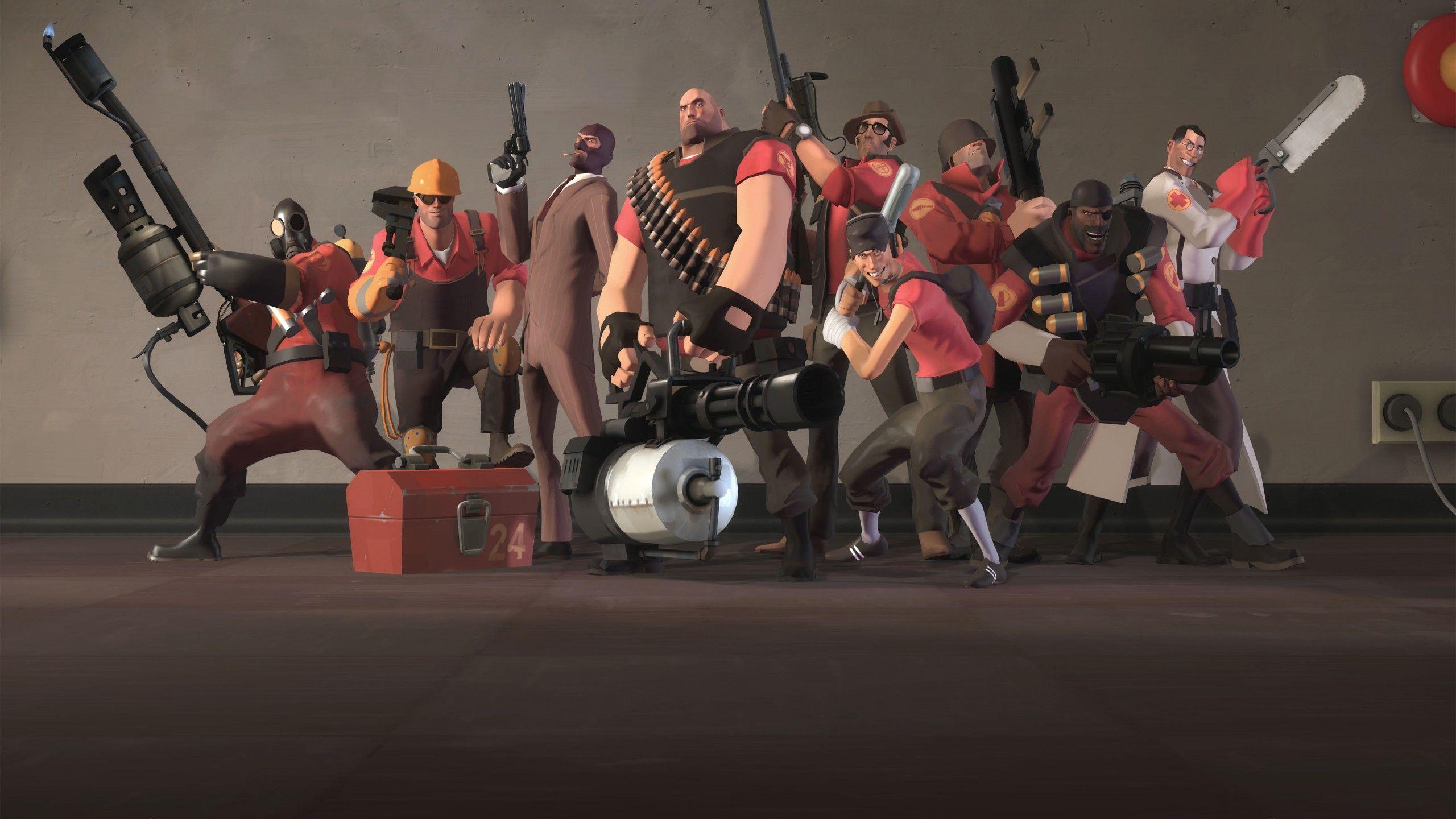 2560x1440 Wallpaper Team Fortress TF FPS, all characters