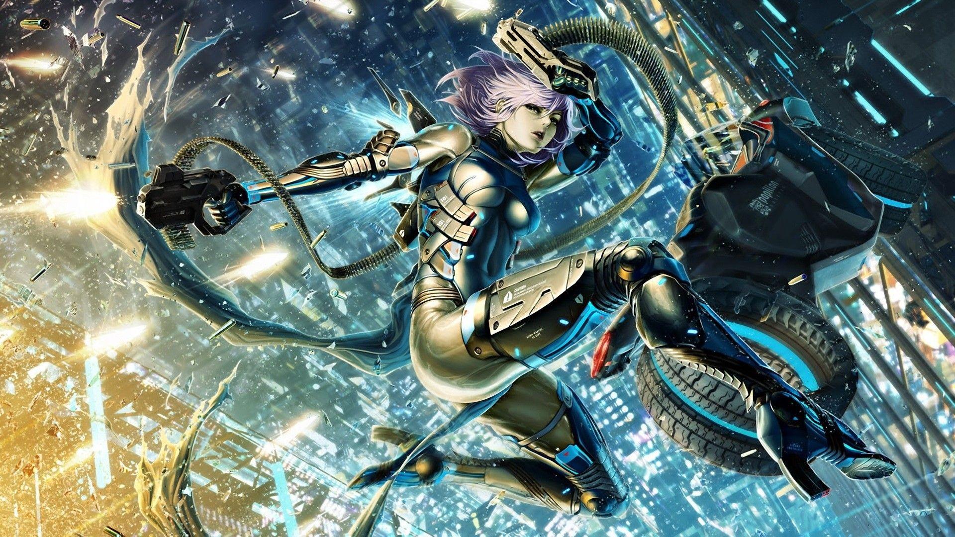 Cyberpunk Anime Girl Katana Sci-Fi 4K Wallpaper #6.1627
