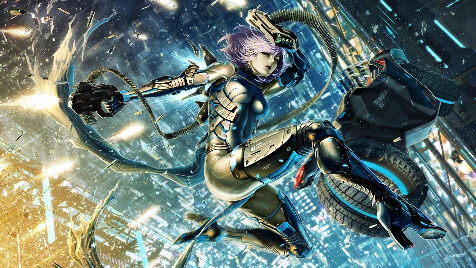 Anime Girl Cyberpunk Sci-Fi 4K Wallpaper #299