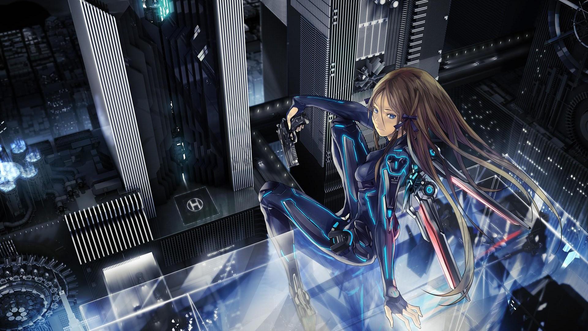 HD cyberpunk anime girl wallpapers