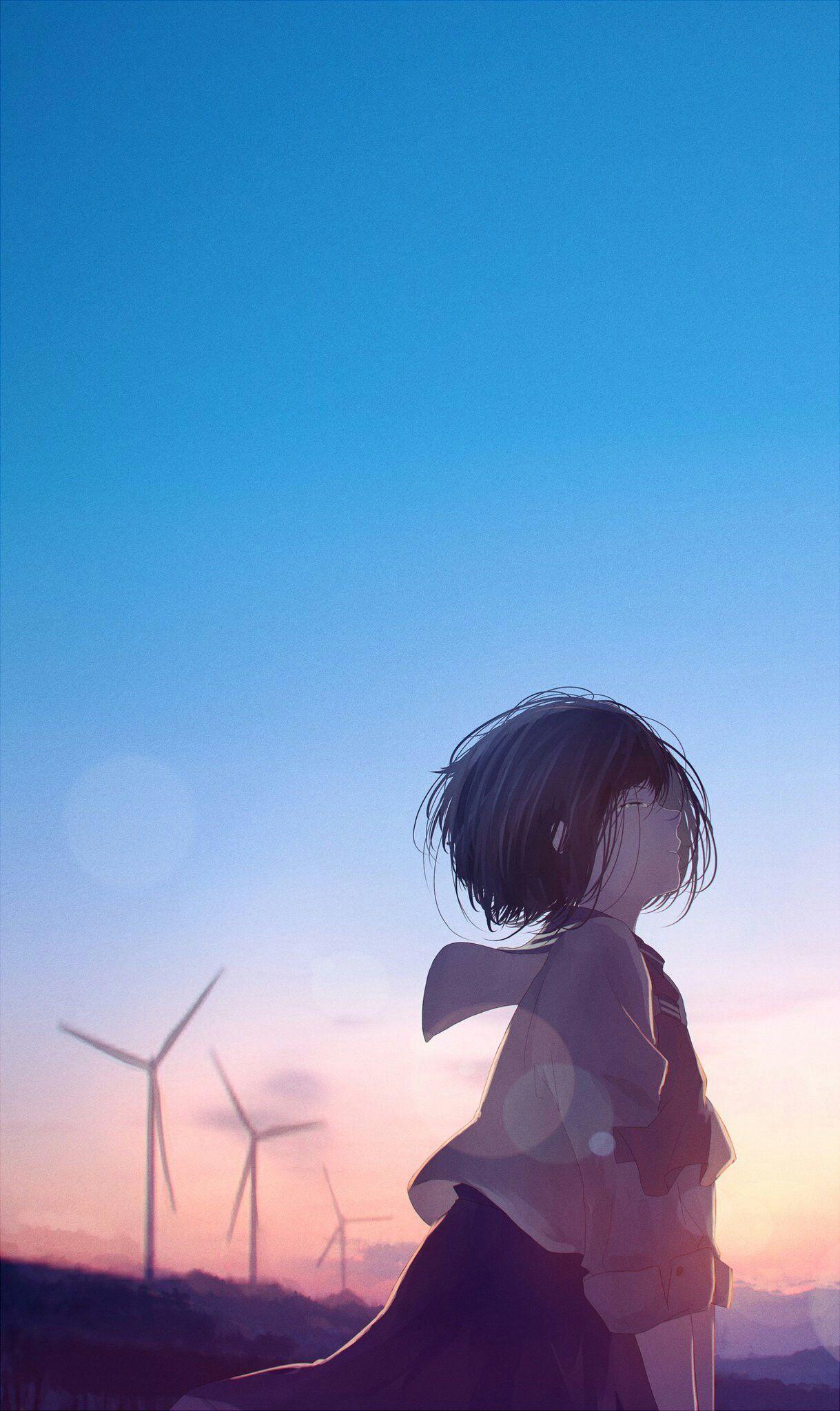 1219x2048 Girls ⊙ Sky ⊙ Wallpaper #animegirl #animekawaii #Kawaii