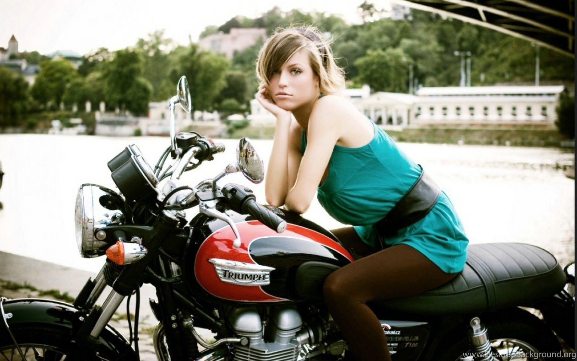1920x1200 Biker Girl HD Wallpaper Desktop Background