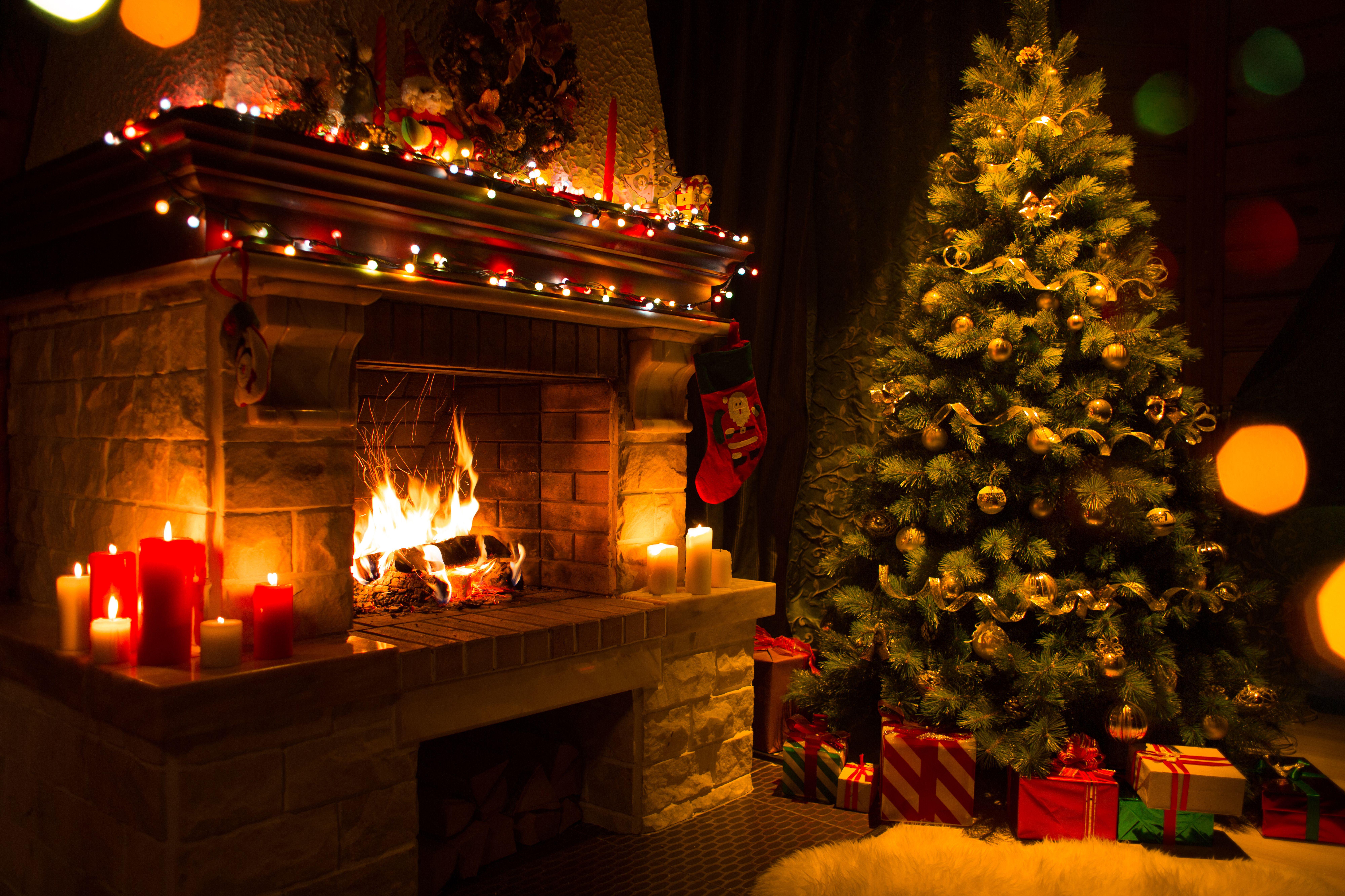 Fireplace For Christmas Hour Full Hd Romantic Fireplace On Make A Gif ...