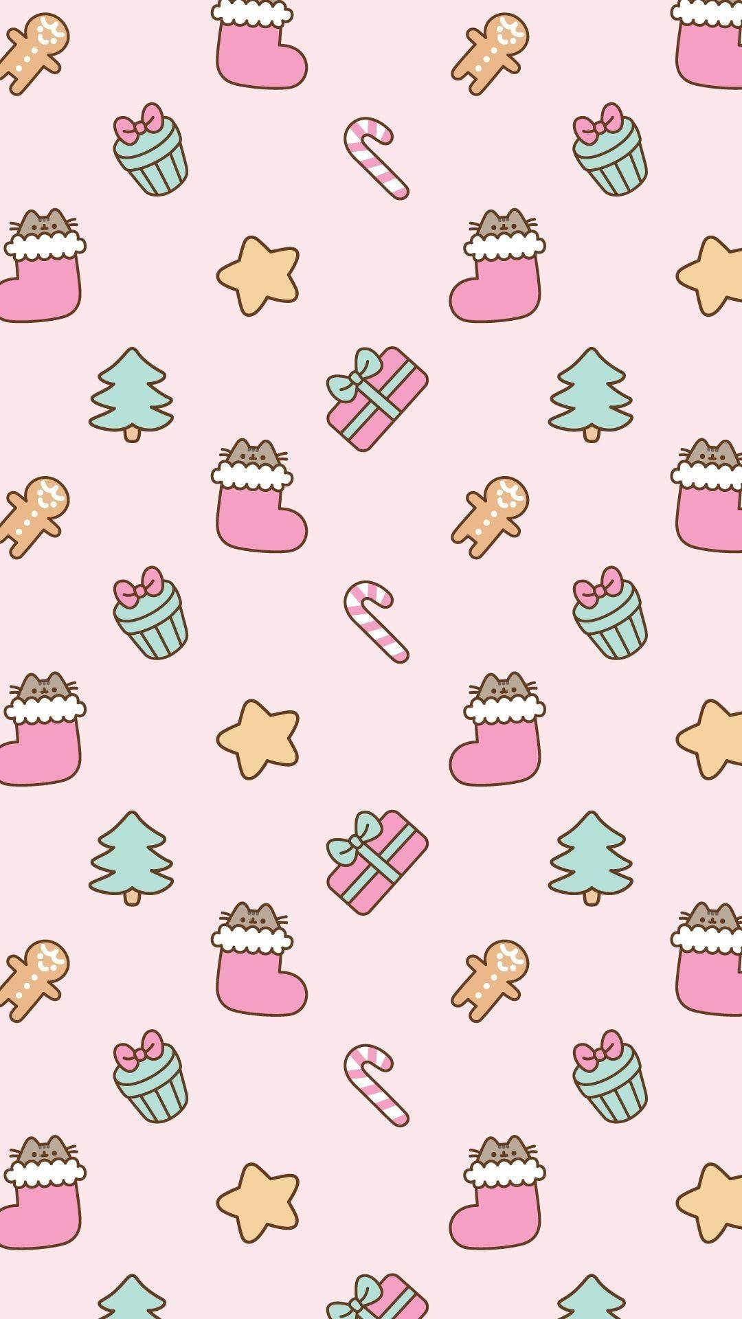 Download Cute Pink Christmas House Wallpaper  Wallpaperscom