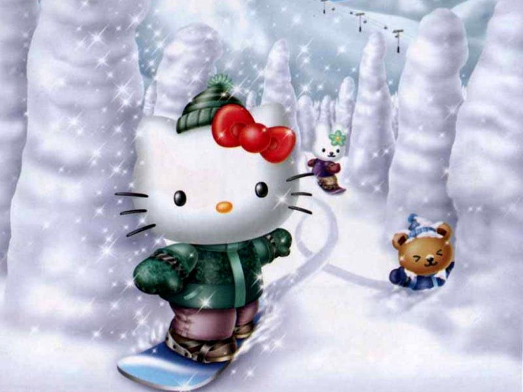 1024x768 Hello Kitty Christmas Background