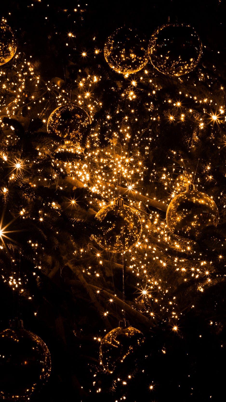 938x1668 Download wallpaper 938x1668 christmas toys, glitter, golden