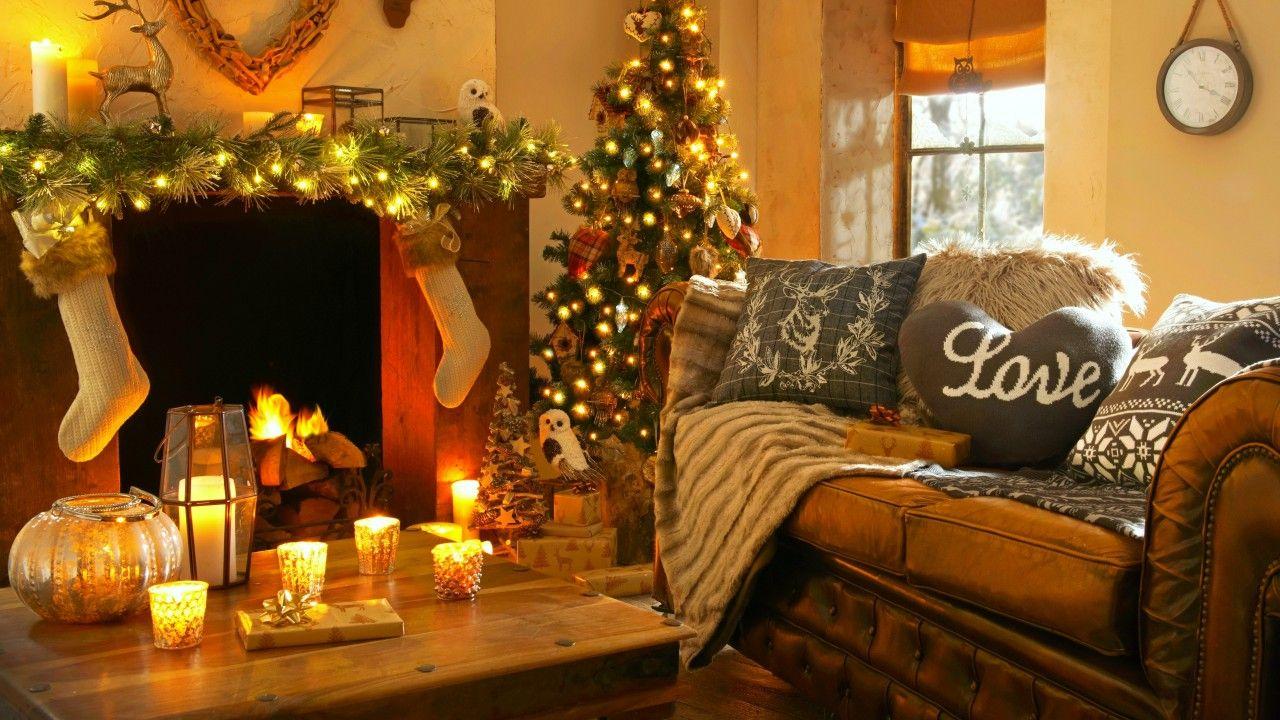 1280x720 Wallpaper Christmas, new year, home, light, fire, candles