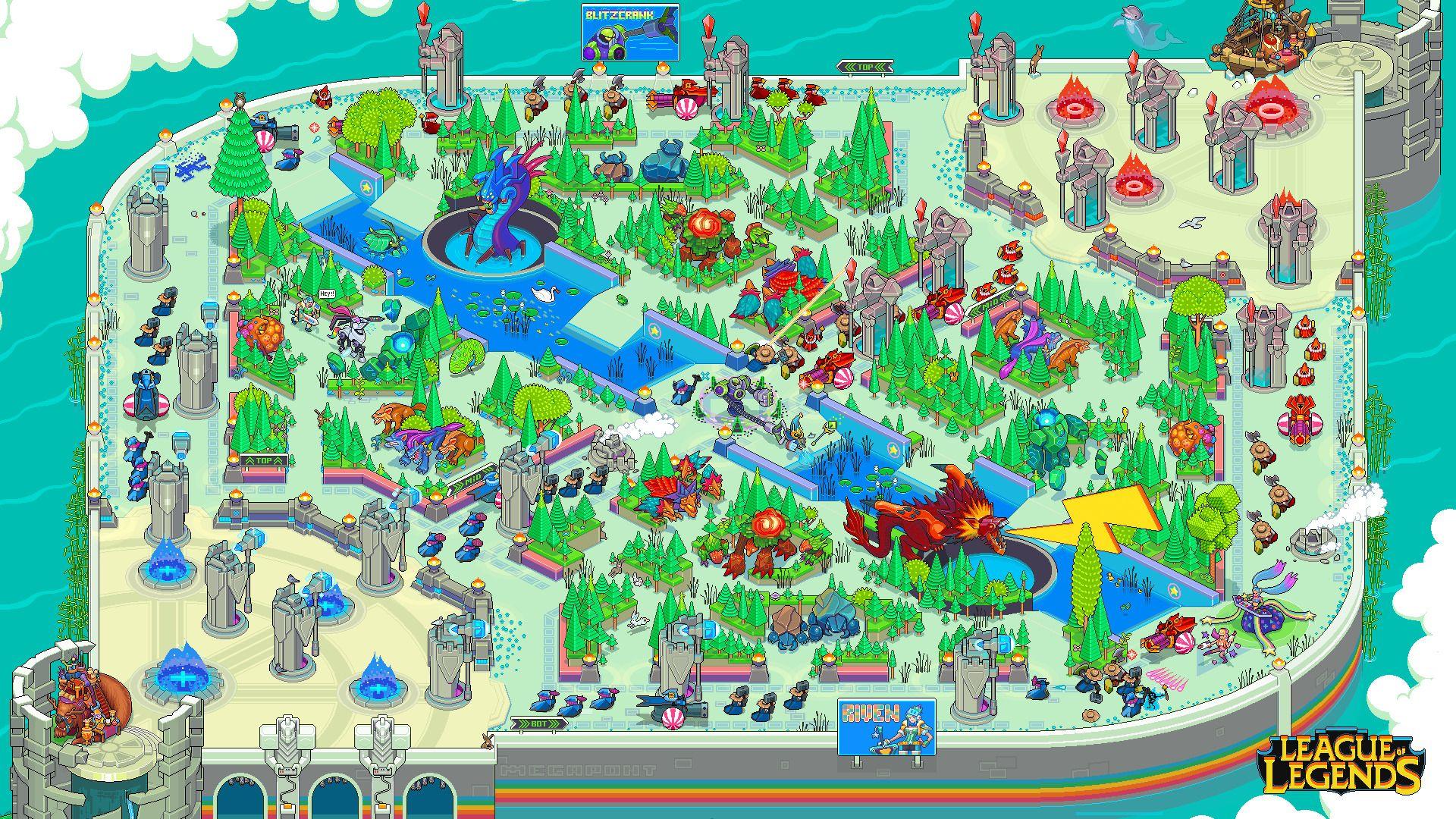 1920x1080 Kluft Der Beschwörer, Pixels, Arcade, League Of Legends