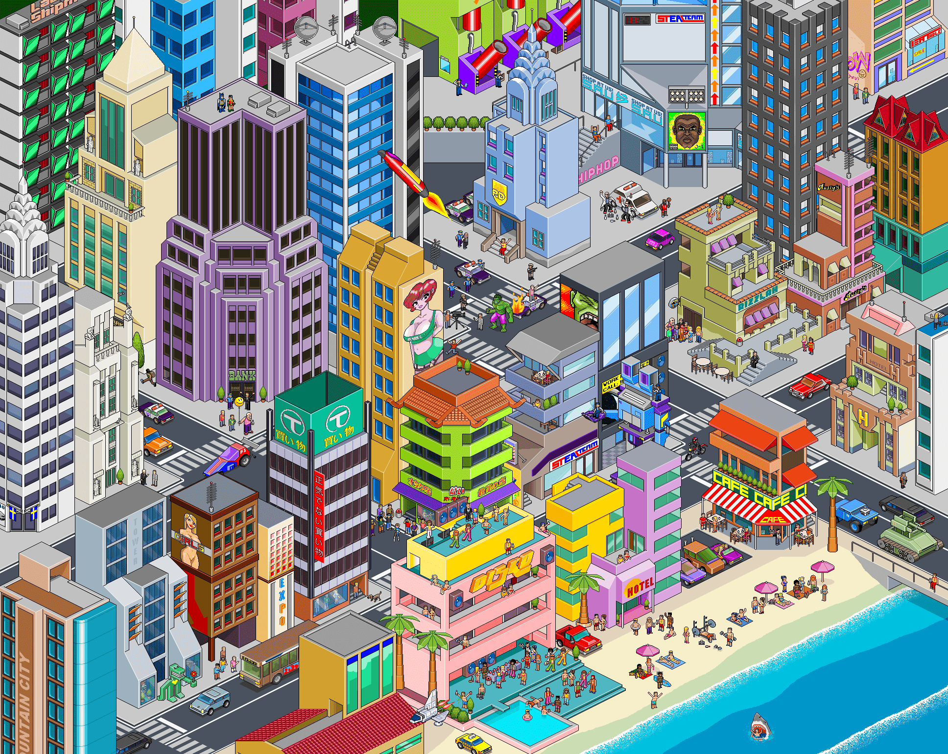 1936x1540 Batman, Robin, cityscapes, architecture, buildings, pixel