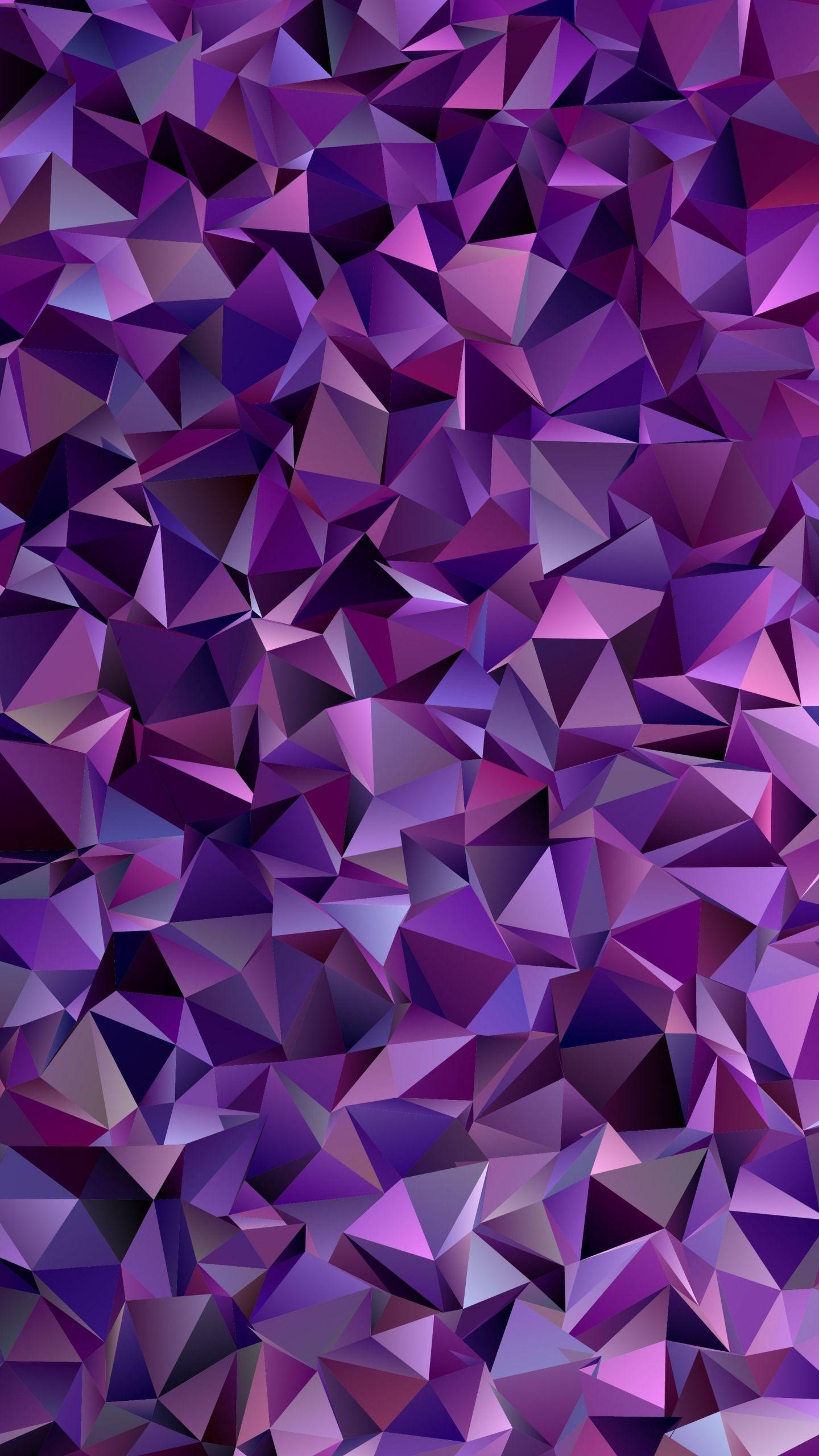 1440x2560 Abstract Triangle Purple Gradient Geometry Artistic