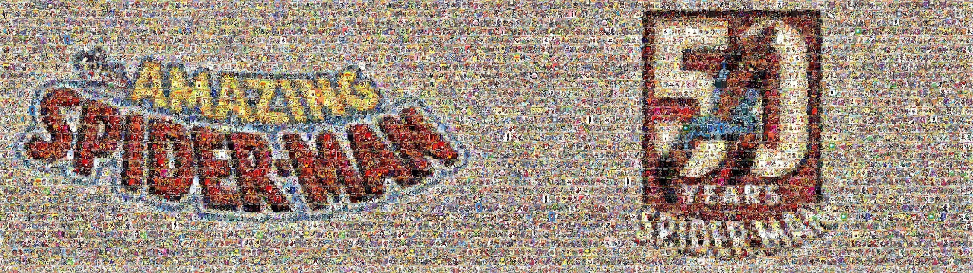 3840x1080 Spiderman Mosaic Marvel Comics Collage Multi Dual Screen abstract