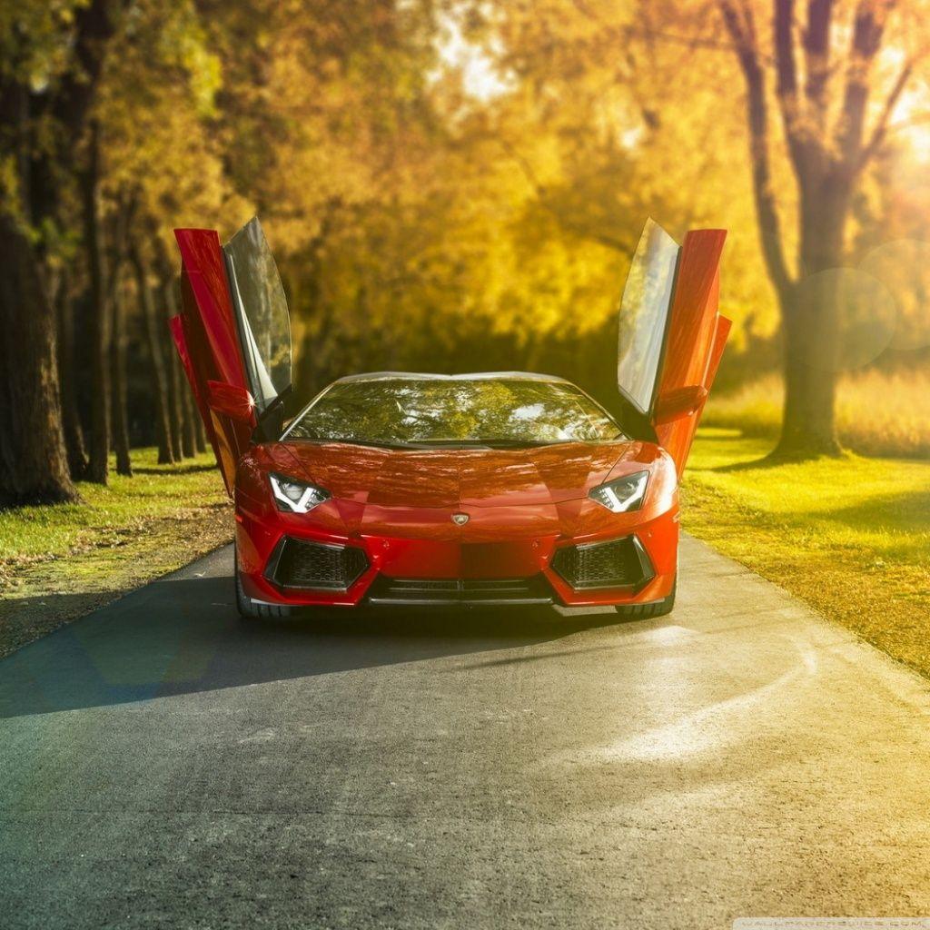 1024x1024 Lamborghini Aventador LP700 4 Roadster Red ❤ 4K HD Desktop