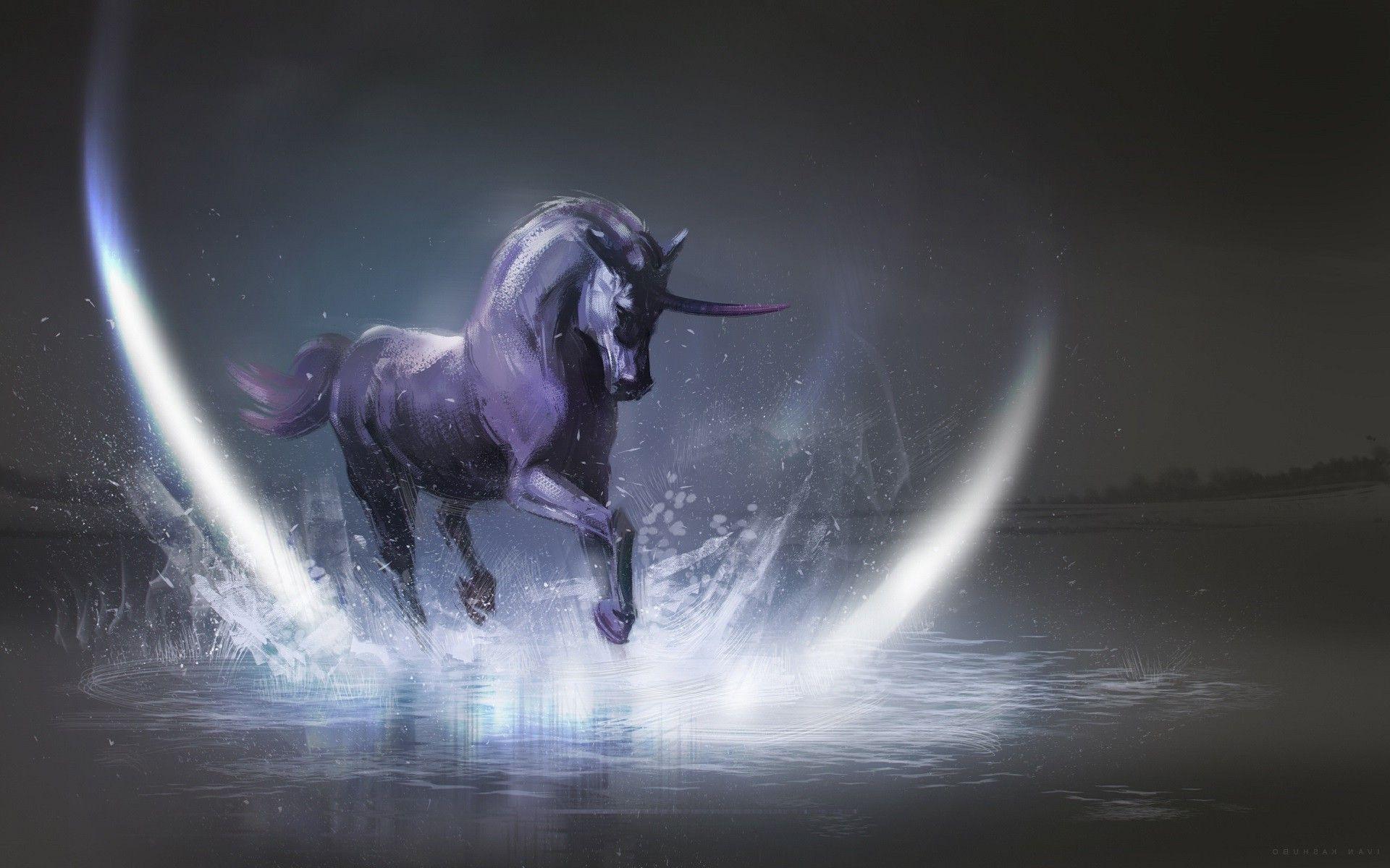 1920x1200 artwork, Fantasy Art, Unicorns, Horse Wallpaper HD / Desktop and Mobile Background