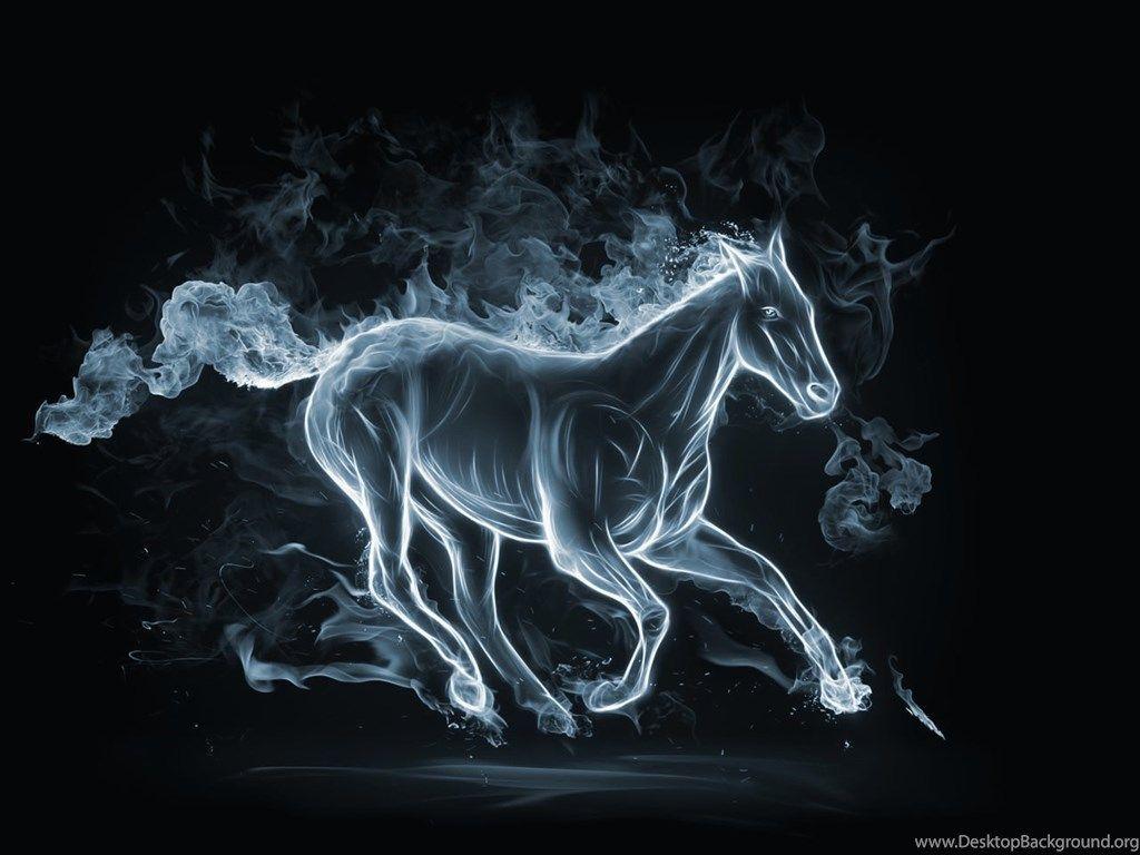 1024x768 Fire Horse HD Wallpaper Desktop Background