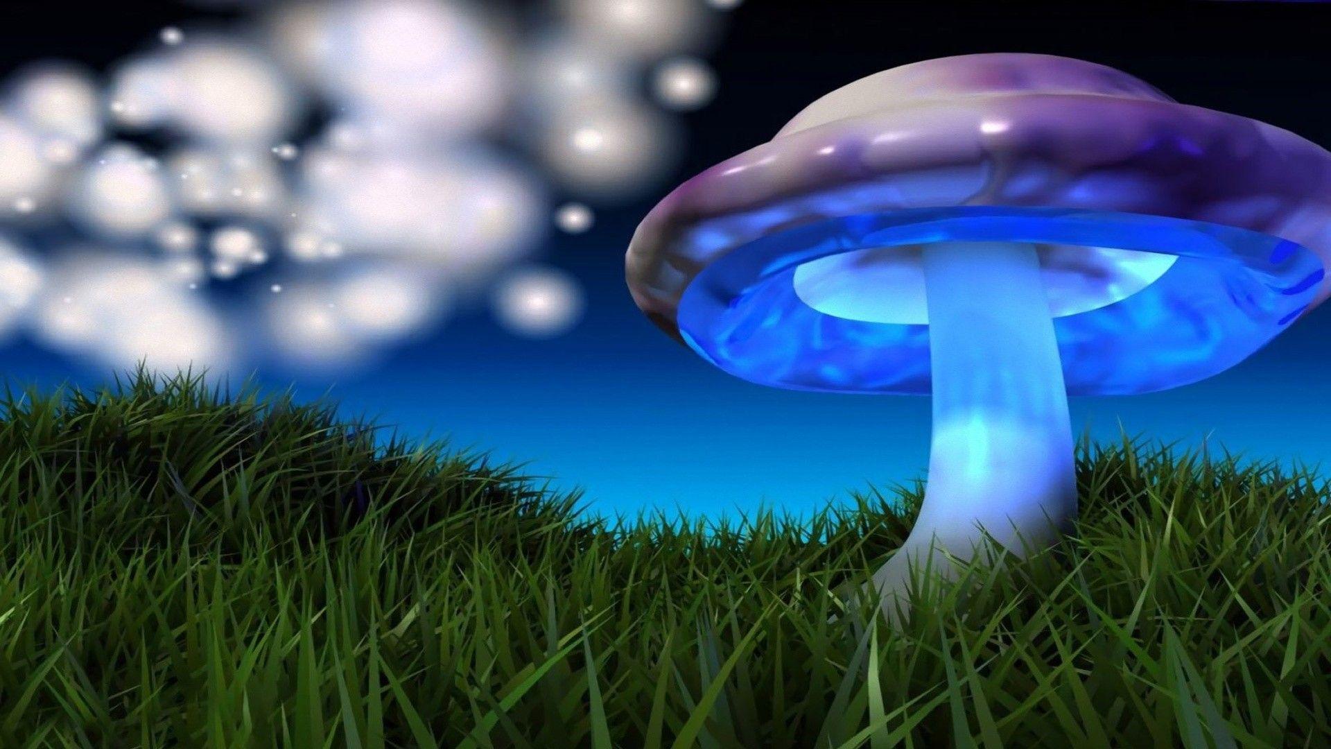 1920x1080 3D Mushroom Wallpaper