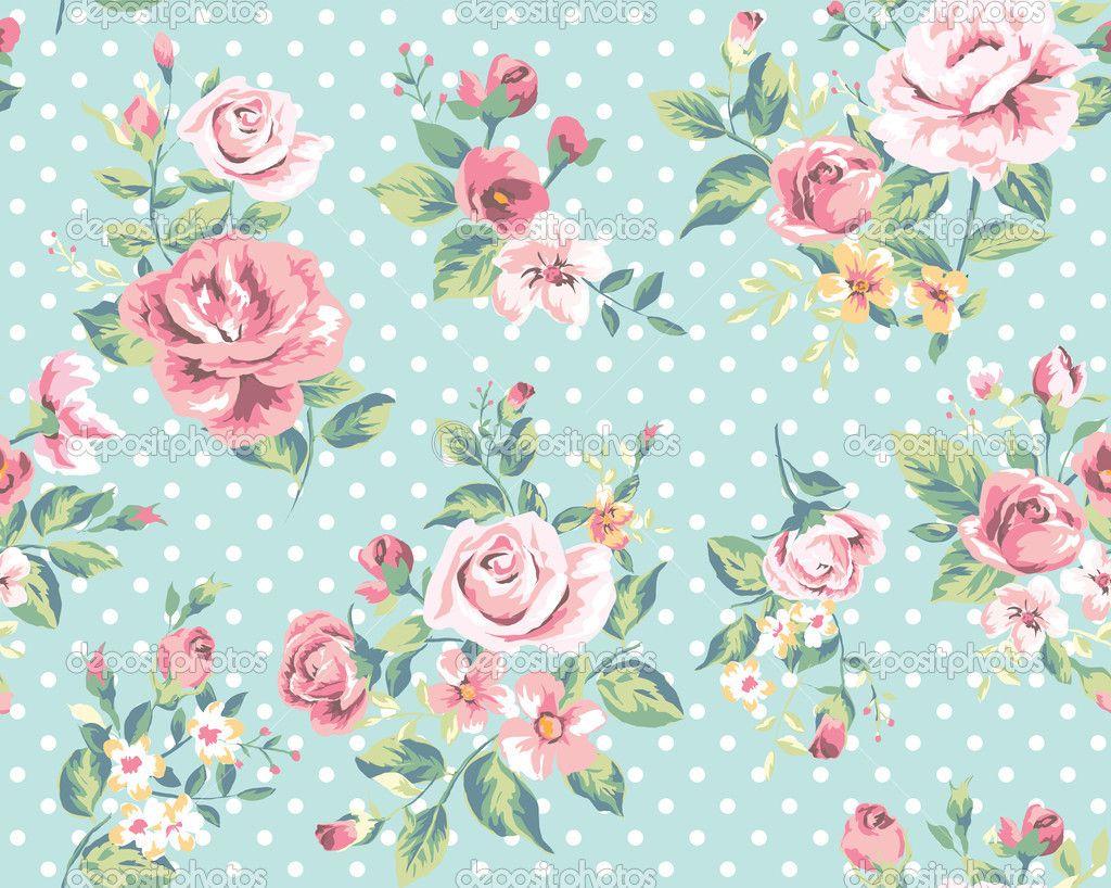 1024x818 Vintage Flowers Wallpaper