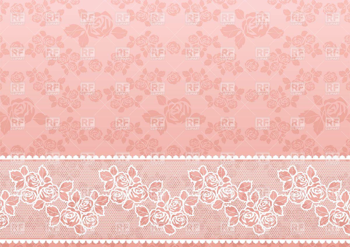 1200x848 Lacy Pink Retro Wallpaper With Roses Vector Image Vector