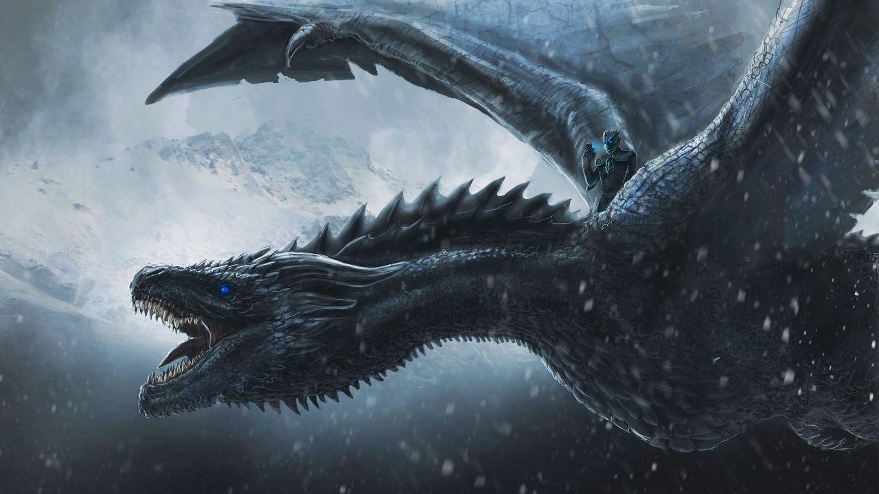 1280x720 4K Wallpaper Night King, Dragon, Game of Thrones, Concept